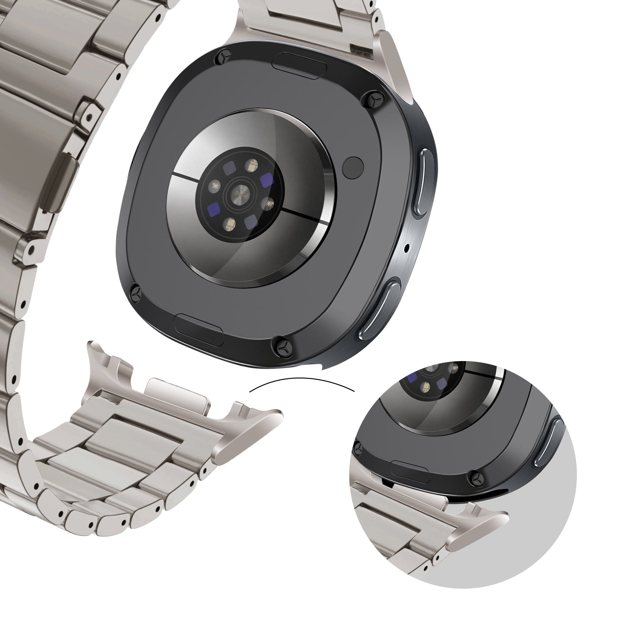 Bandz Samsung Galaxy Watch 8 - 40mm Stahlarmband 'Classic' (Titan)
