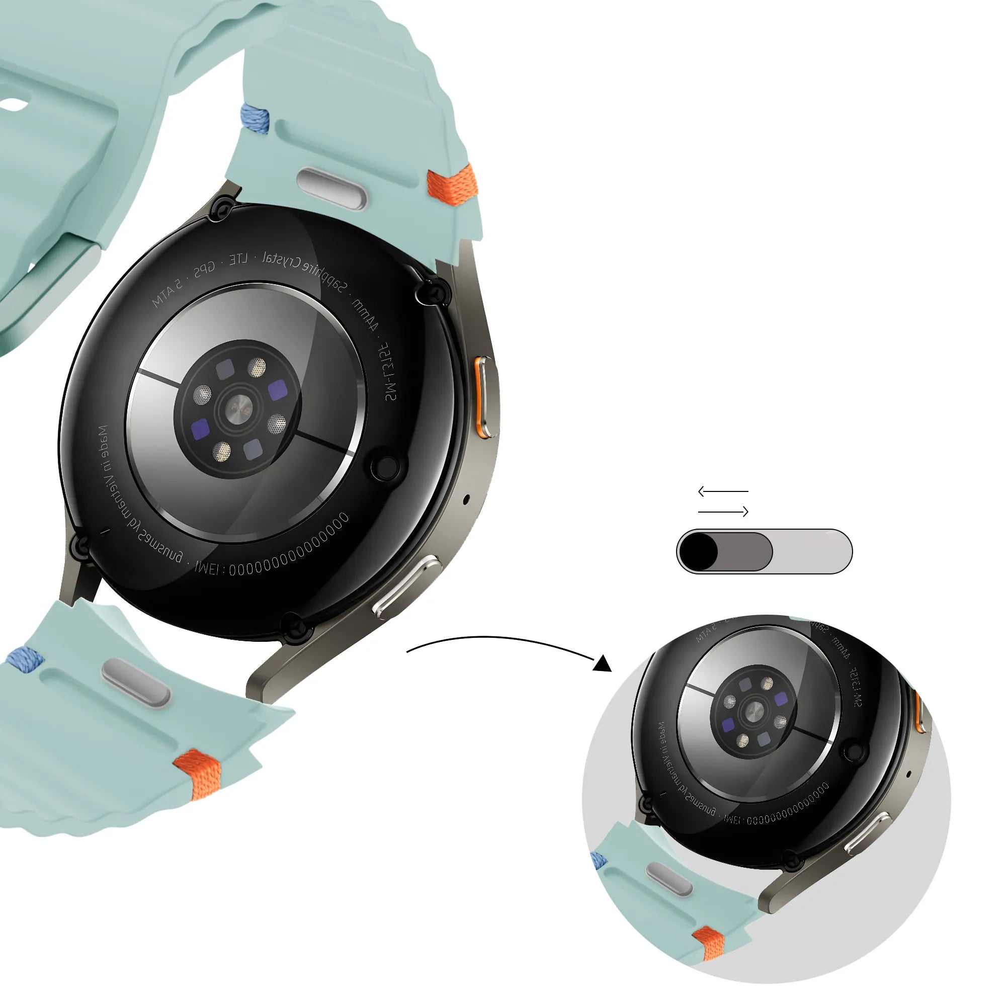 Bandz Samsung Galaxy Watch 6 Classic - 43mm Wave Strap 'Easy Fit' (Mint)