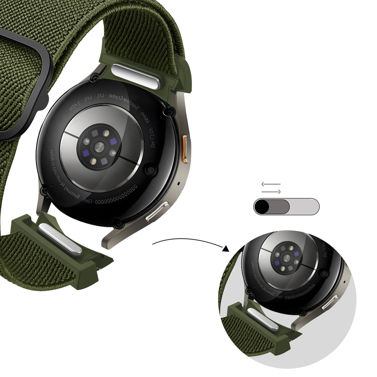 Bandz Samsung Galaxy Watch 5 - 40mm Elastic Strap 'Easy Fit' (Green)