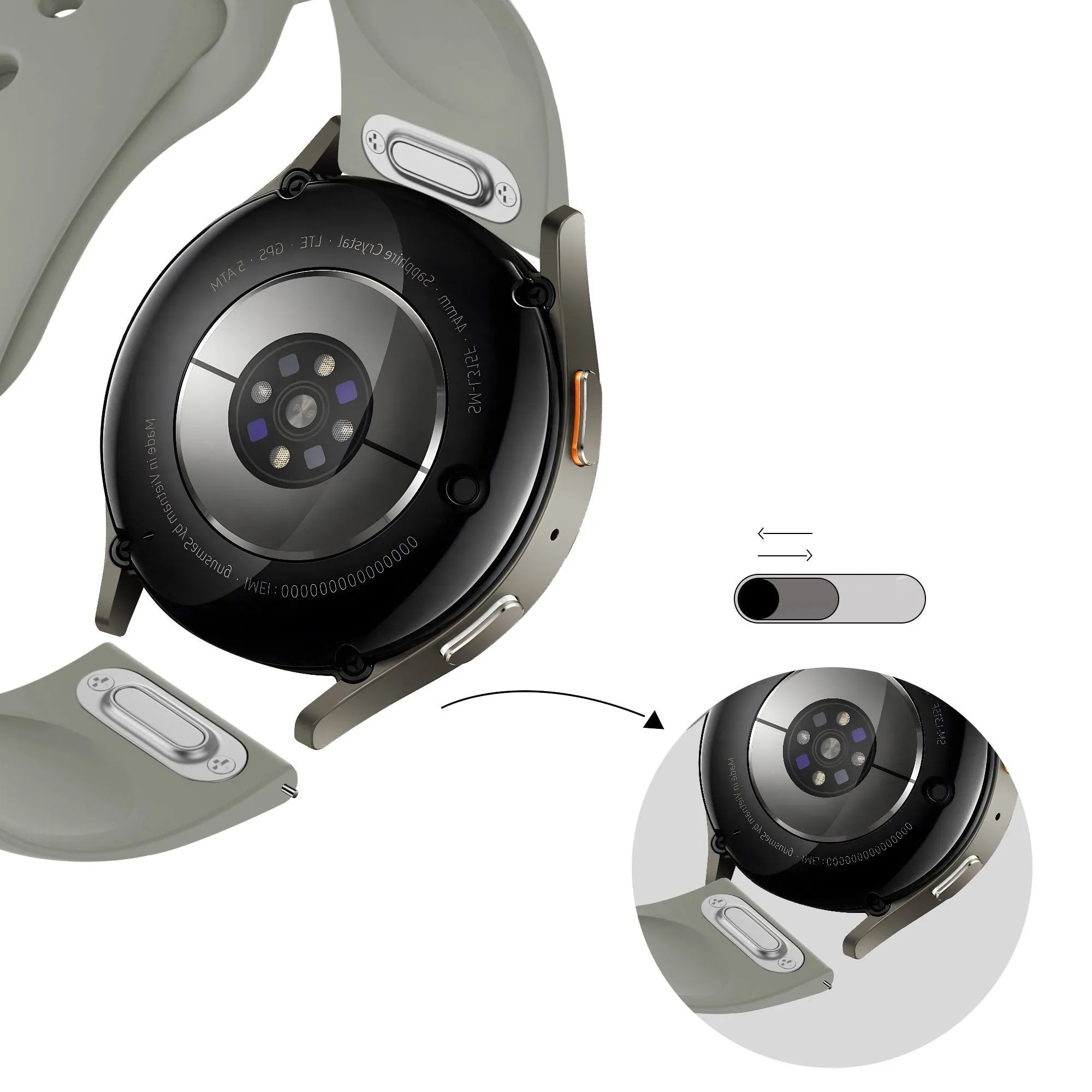 Bandz Amazfit GTS 4 (Mini) Sport Armband 'Easy Fit' (Hell Grau)