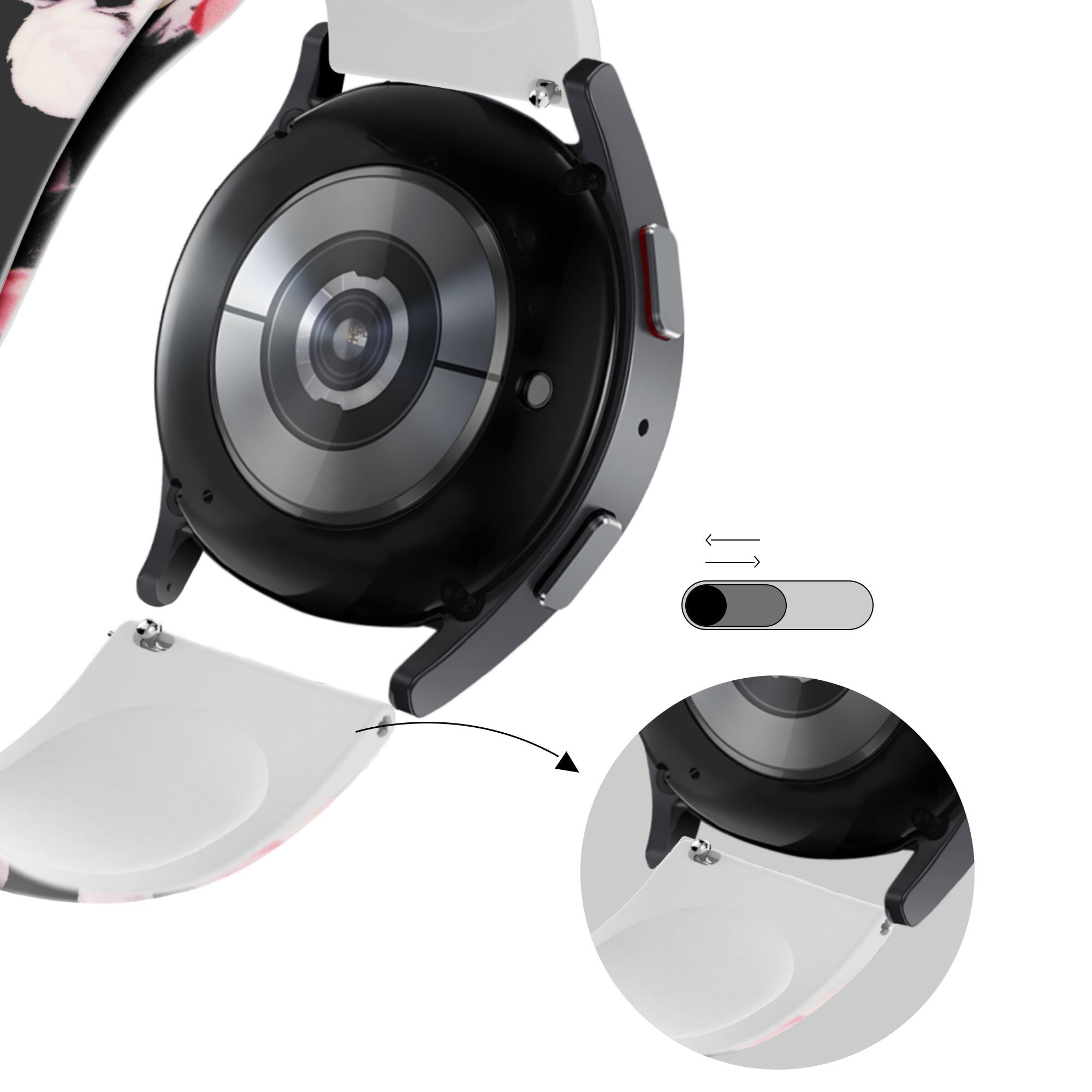 Bandz Amazfit Active 3 Premium Gemustertes Armband ('Flower')