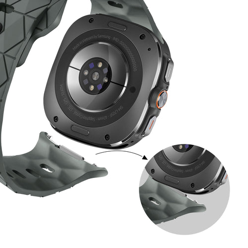 Bandz Samsung Galaxy Watch Ultra Silikonarmband 'Hexagons' (Dunkelgrau)