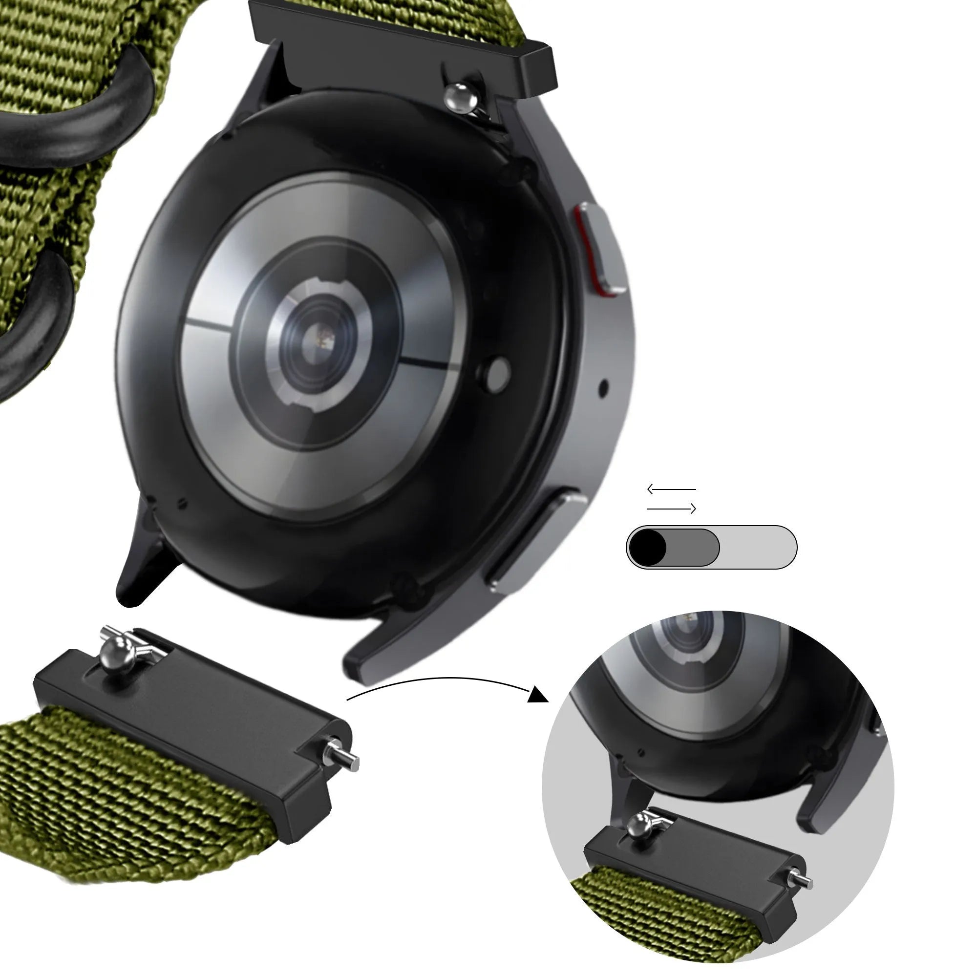 Bandz OnePlus Watch 3 Nylonarmband mit Schnalle (Grün)