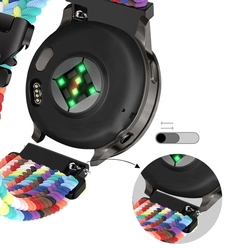 Bandz Garmin Venu 4 - 41mm Braided Strap 'Parachute' (Rainbow)