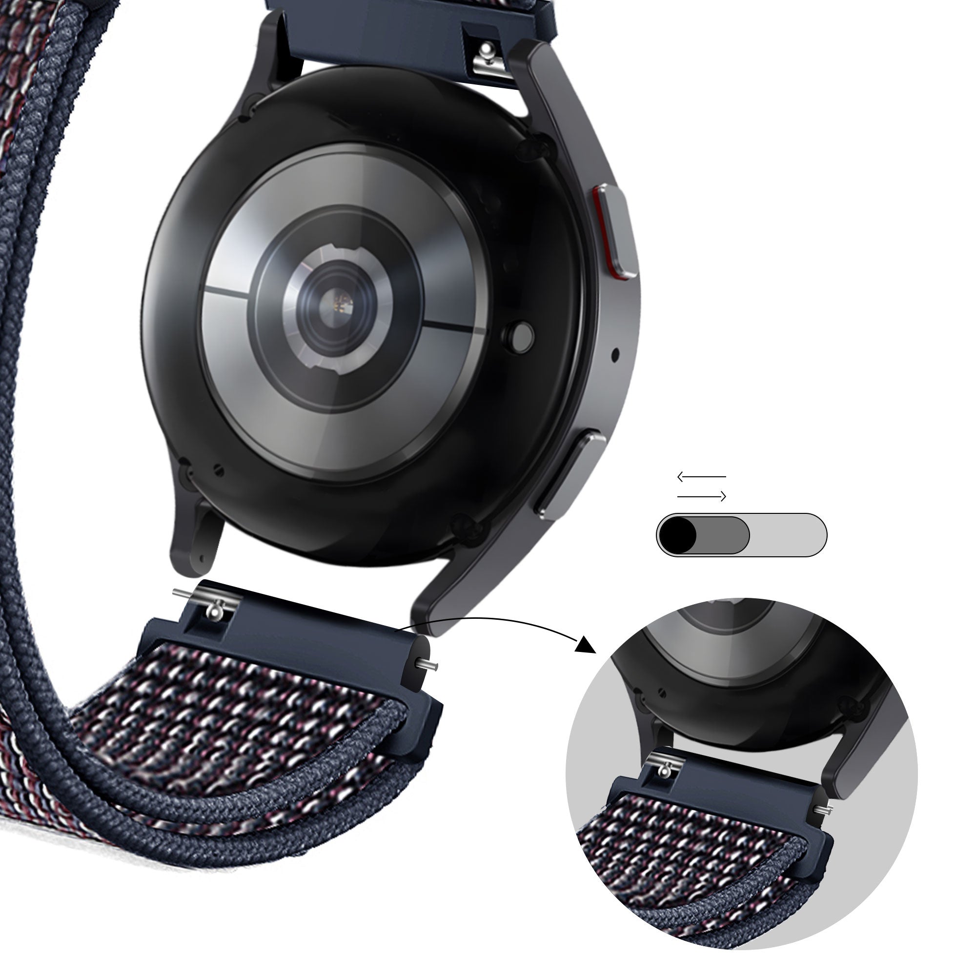 Bandz Garmin Vivoactive 4 Nylon Loop Strap (Indigo Blue)