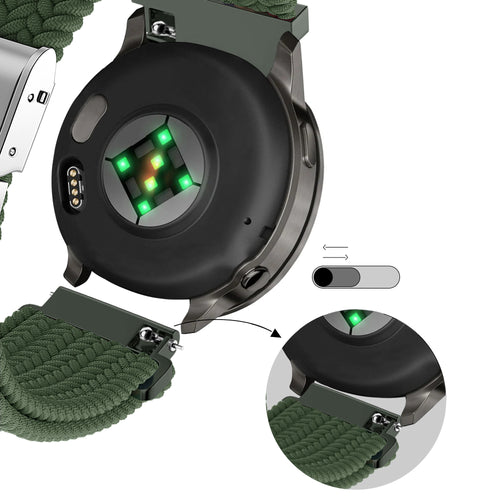 Bandz Garmin Forerunner 70 Woven Nylon Strap (Olive Green)