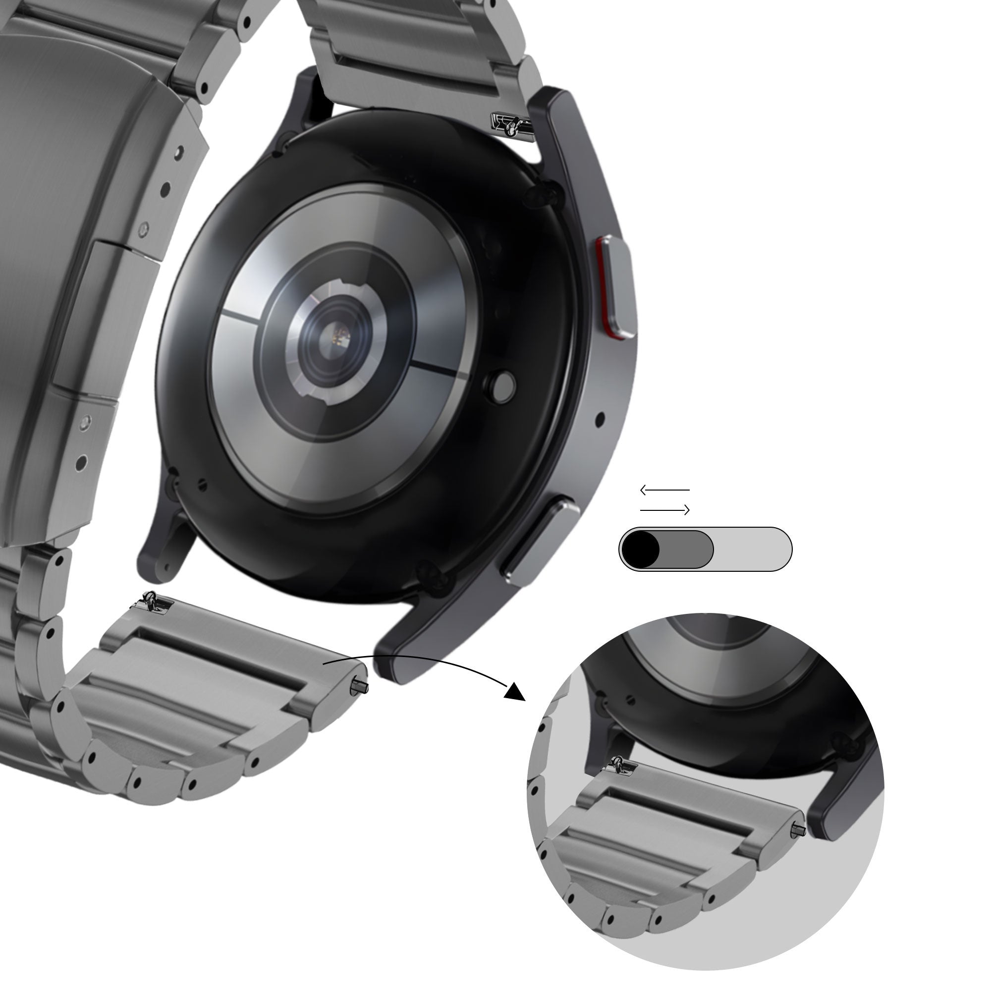 Bandz Redmi Watch 5 Active Titan Gliederarmband (Graphit)
