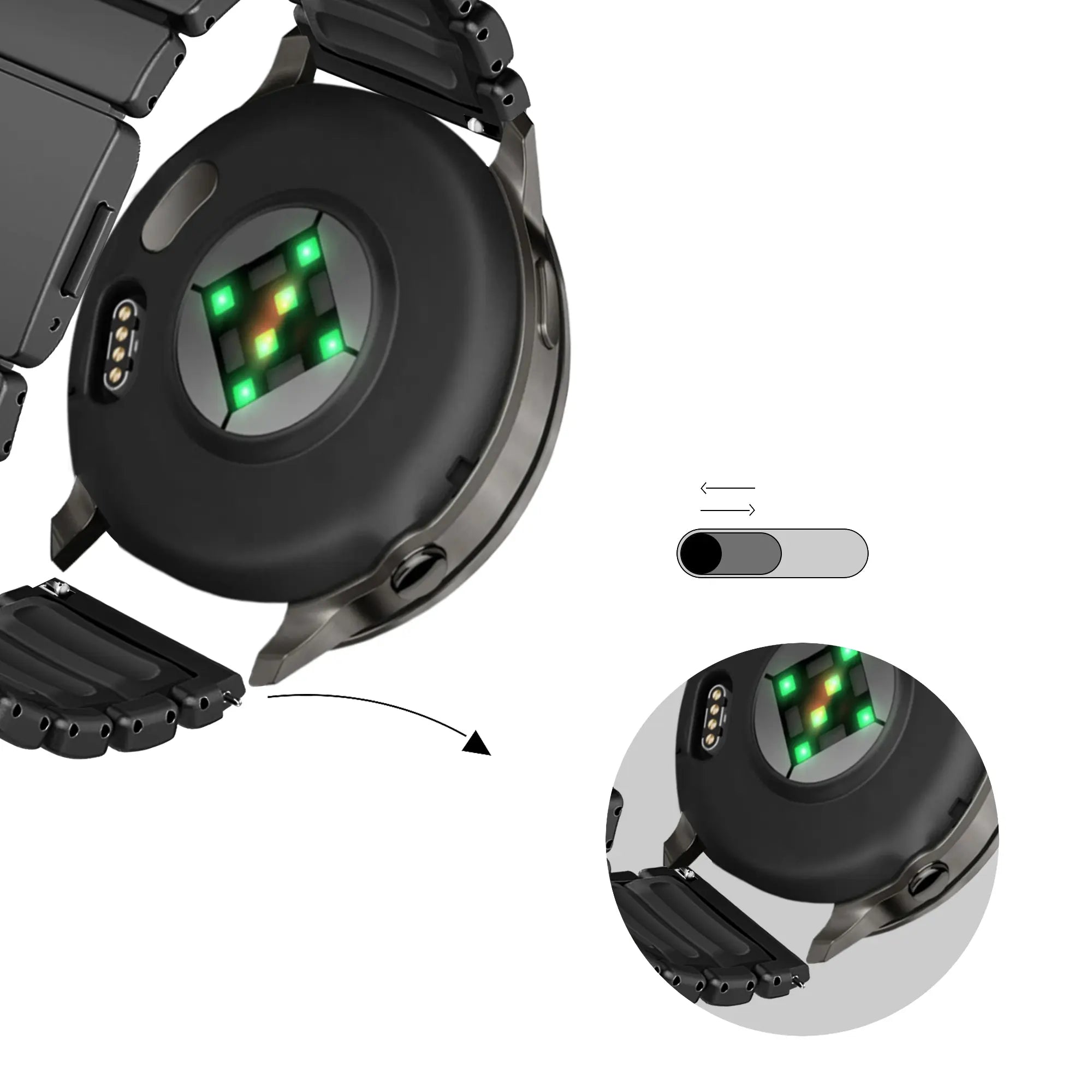 Bandz Polar Vantage V3 Titanium Strap 'Hybrid' (Black)