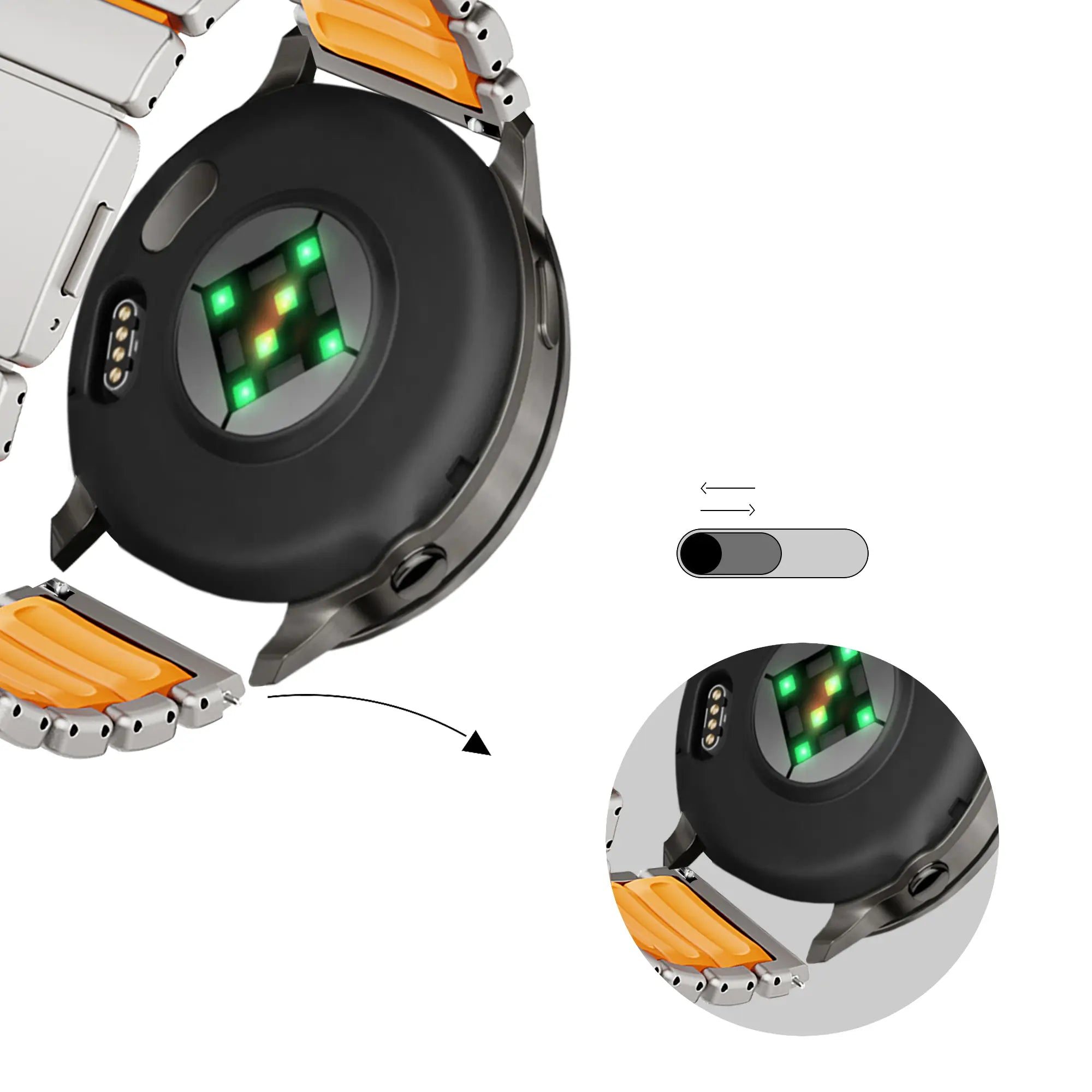 Bandz Polar Grit X Pro Titanarmband 'Hybrid' (Titan/Orange)