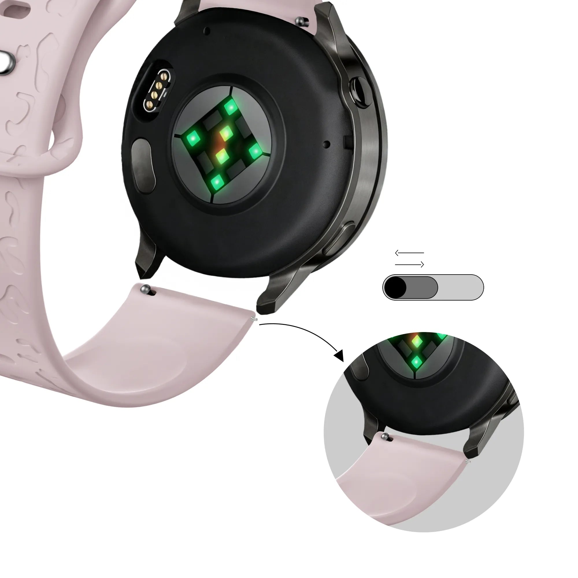 Bandz Garmin Forerunner 55 Silicone Strap 'Leopard' (Pink)