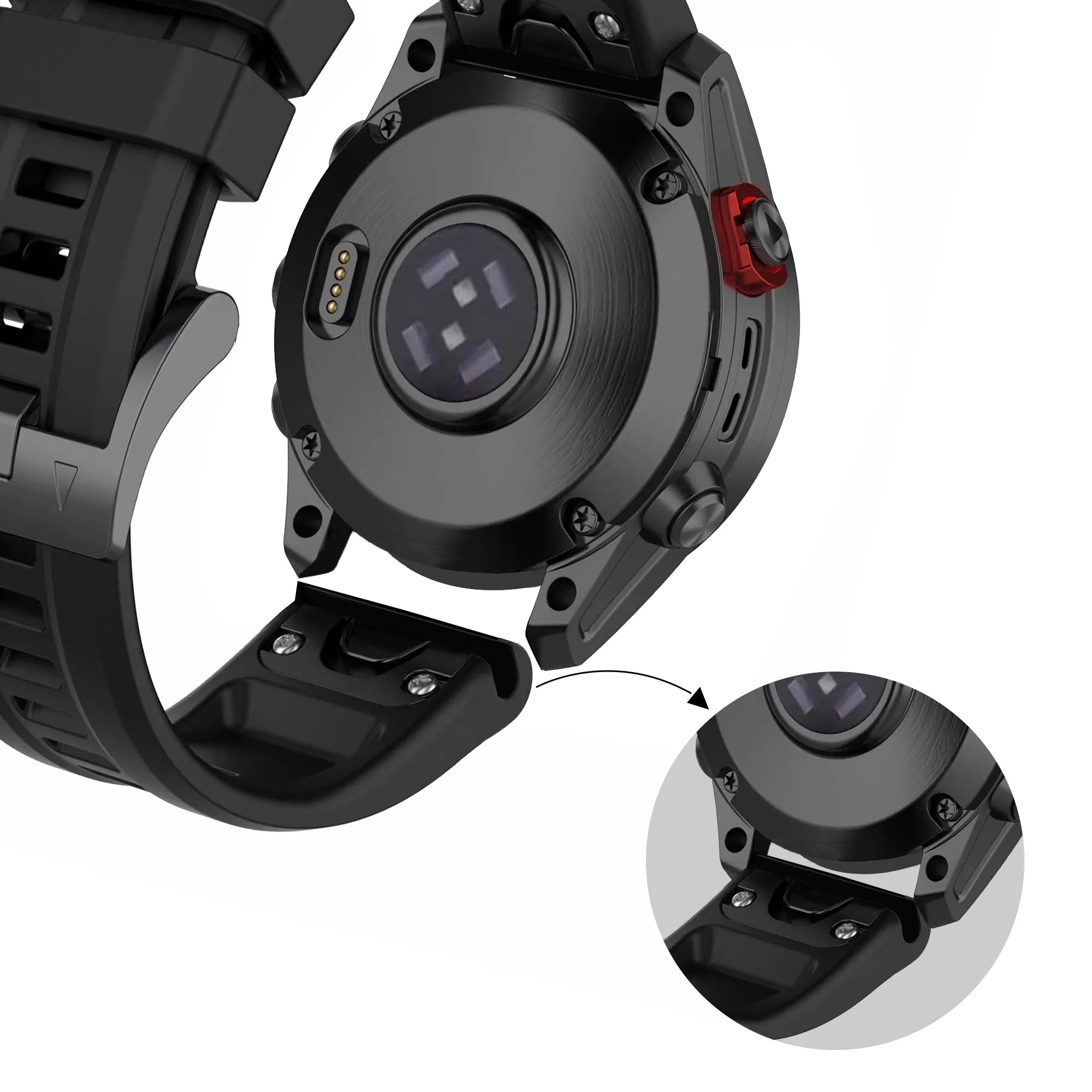 Bandz Garmin Fenix 3 Silikonarmband 'Classic' (Schwarz)