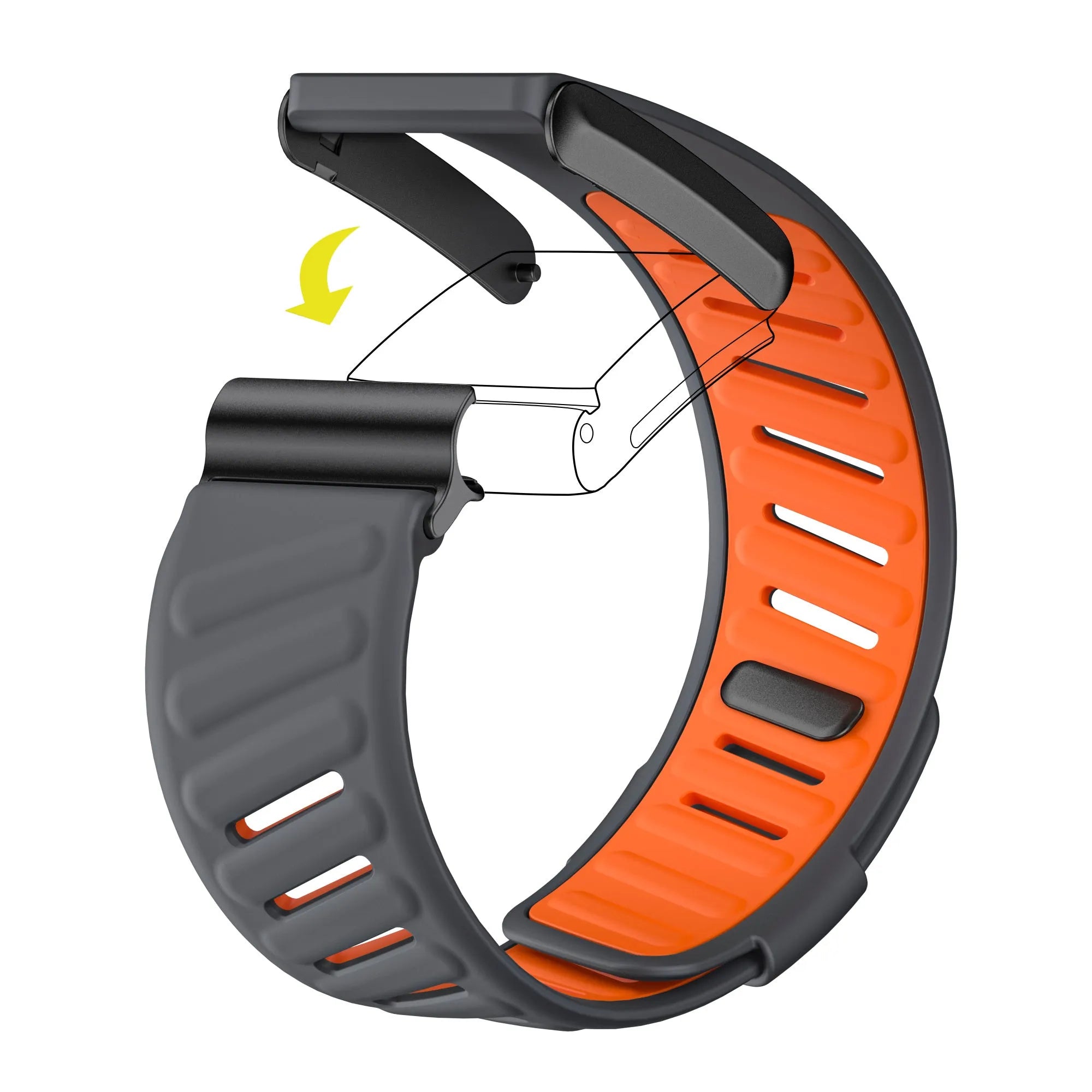 Kompatibel mit Whoop 4.0 Sportarmband (Dunkelgrau/Orange)