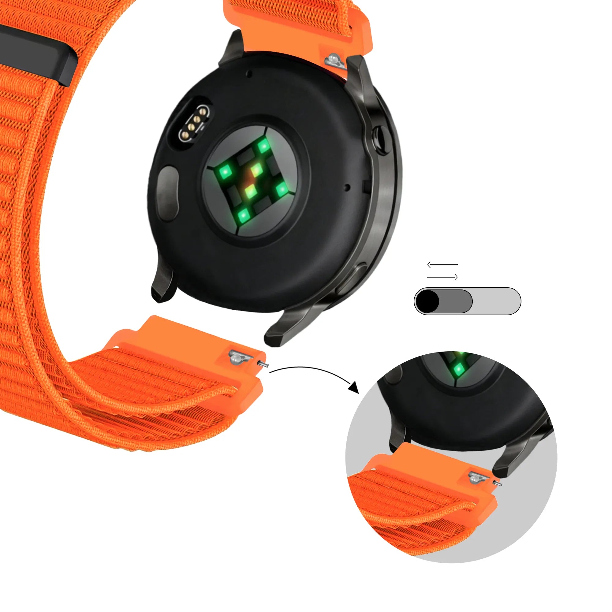 Bandz Garmin Forerunner 55 Nylonarmband 'Wave' (Orange)