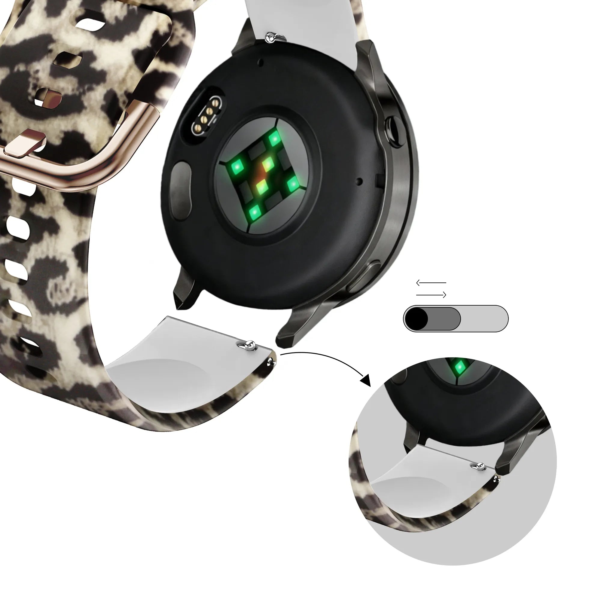 Bandz Garmin Approach S12 Silikonarmband 'Lucky Leopard'