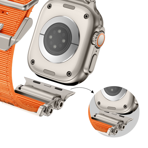 Bandz Apple Watch Ultra Nylon Armband 'Explorer' (Orange/Titan)