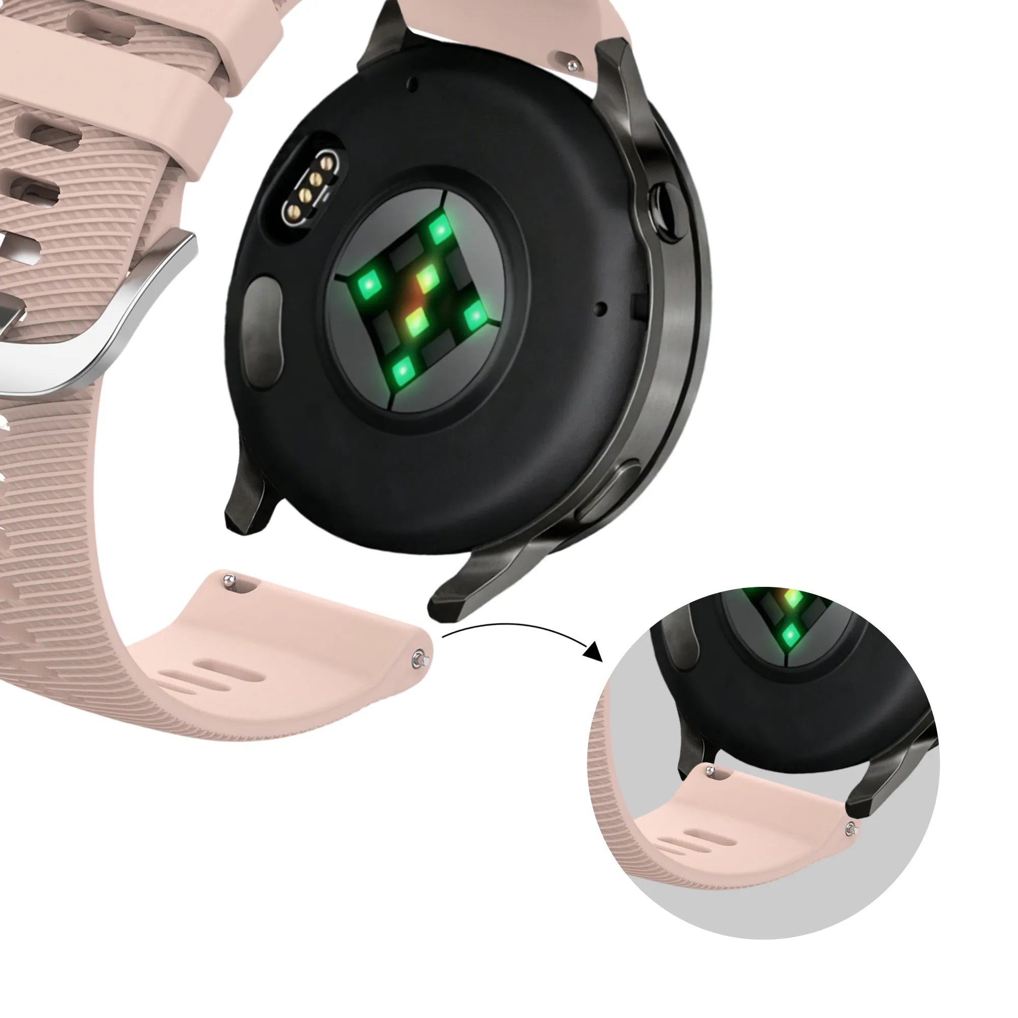 Bandz Garmin Vivomove 3s Silikonarmband 'Deluxe' (Hellrosa)