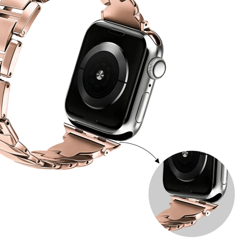 Bandz Apple Watch Premium Metallarmband 'Twisted' (Roségold)