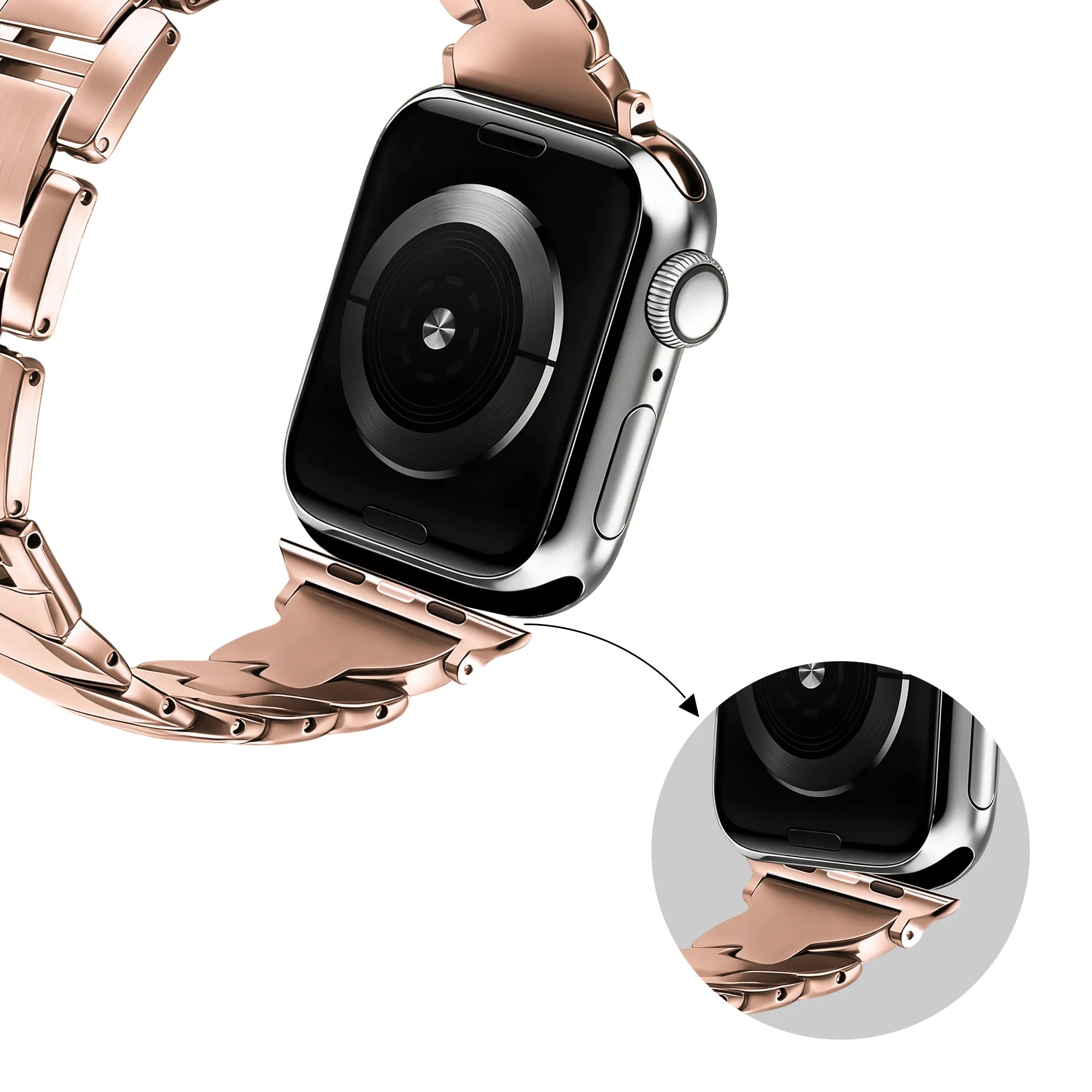 Bandz Apple Watch Premium Metallarmband 'Twisted' (Roségold)