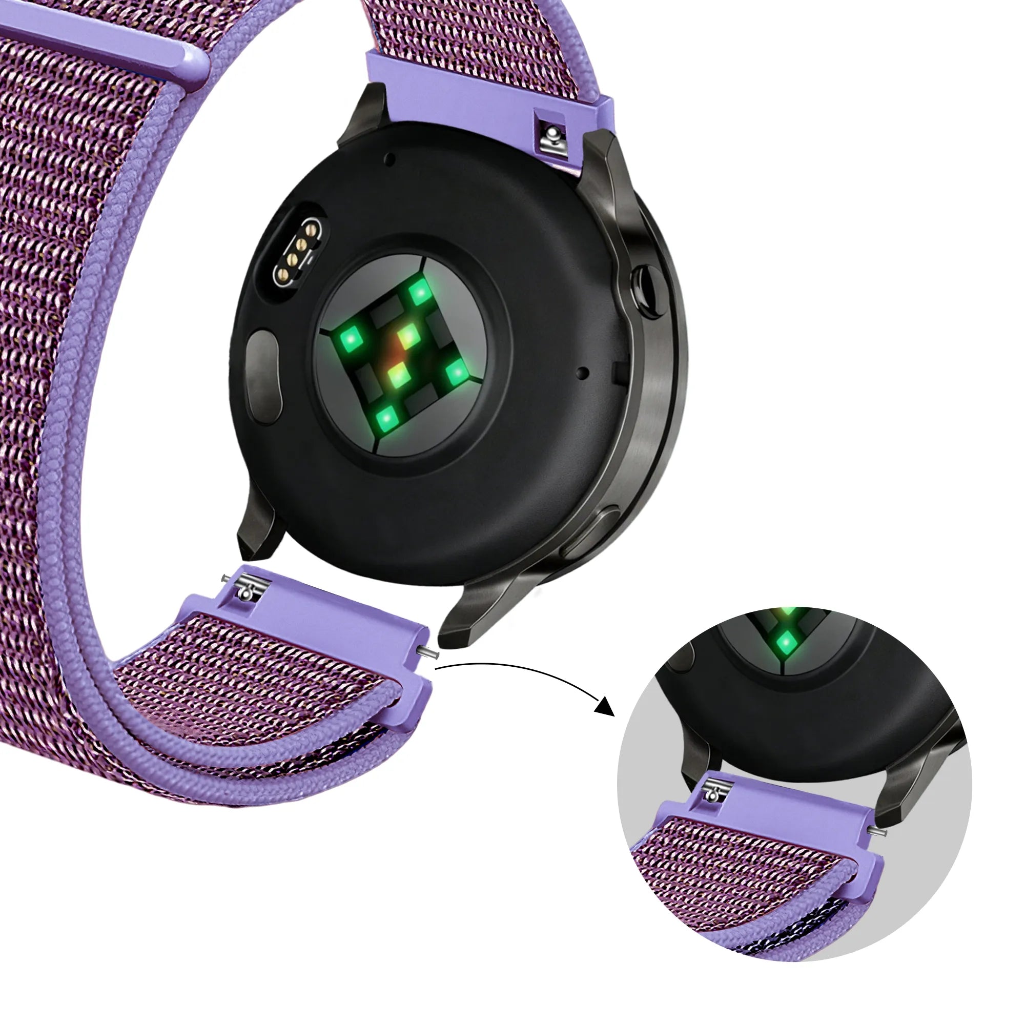 Bandz Garmin Venu SQ 2 Nylon Loop Armband (Flieder)