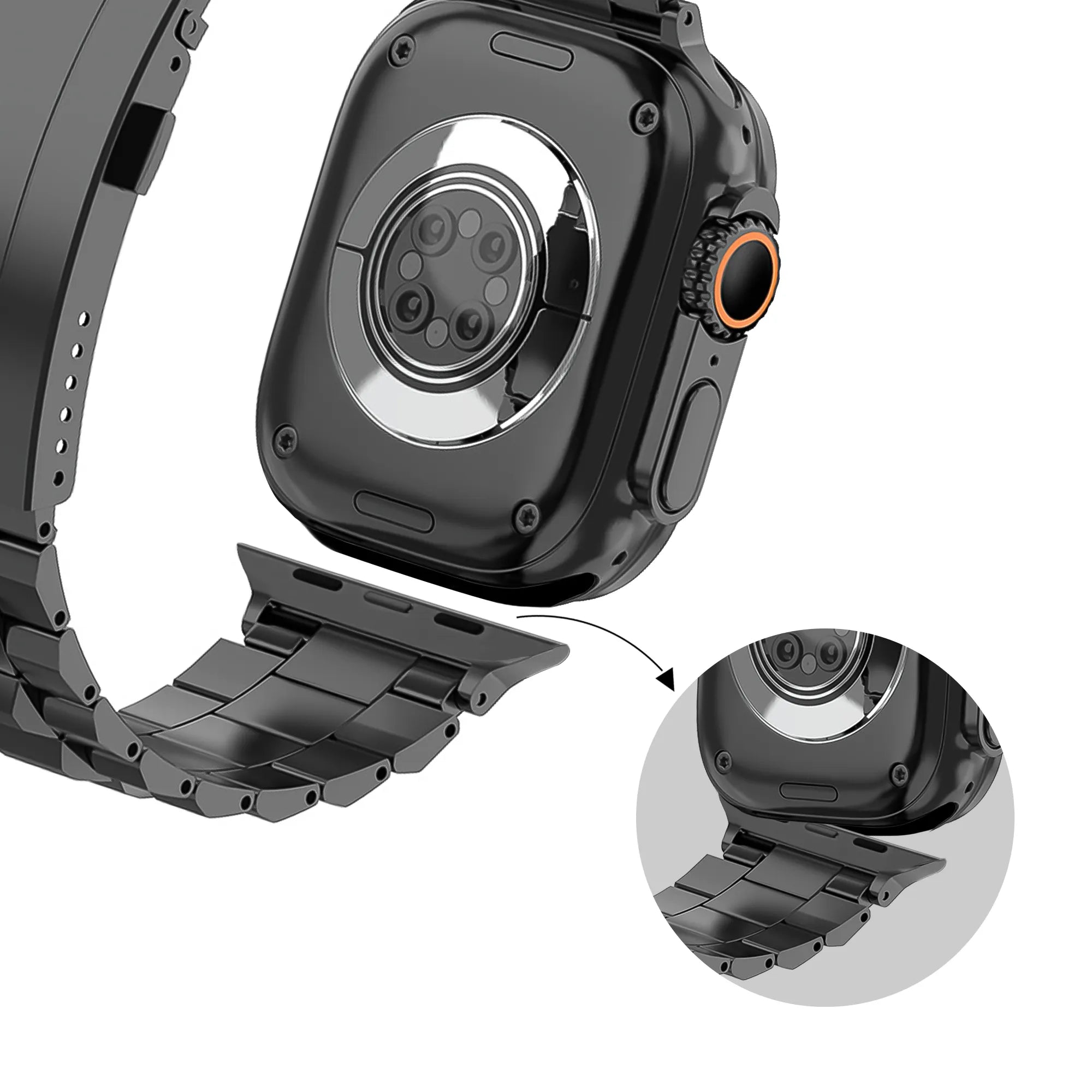 Bandz Apple Watch Titanarmband 'Deluxe' (Schwarz)