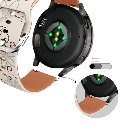 Bandz Garmin Forerunner 70 Silikonarmband 'Flowers' (Polarstern/Braun)