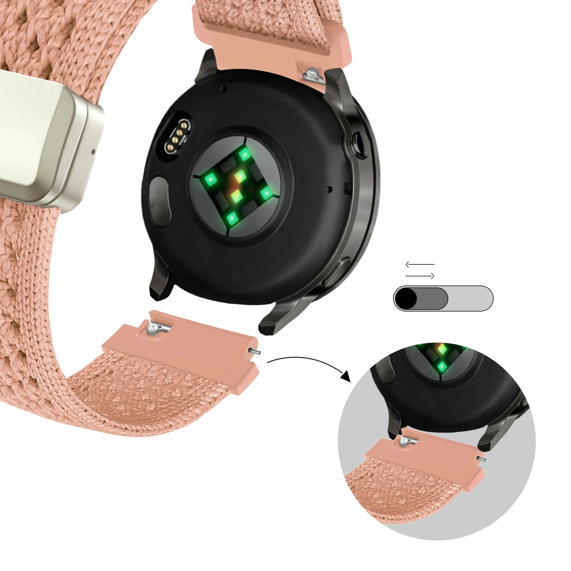 Bandz Huawei Watch GT 5 - 41mm Vintage Nylonarmband (Antikrosa)
