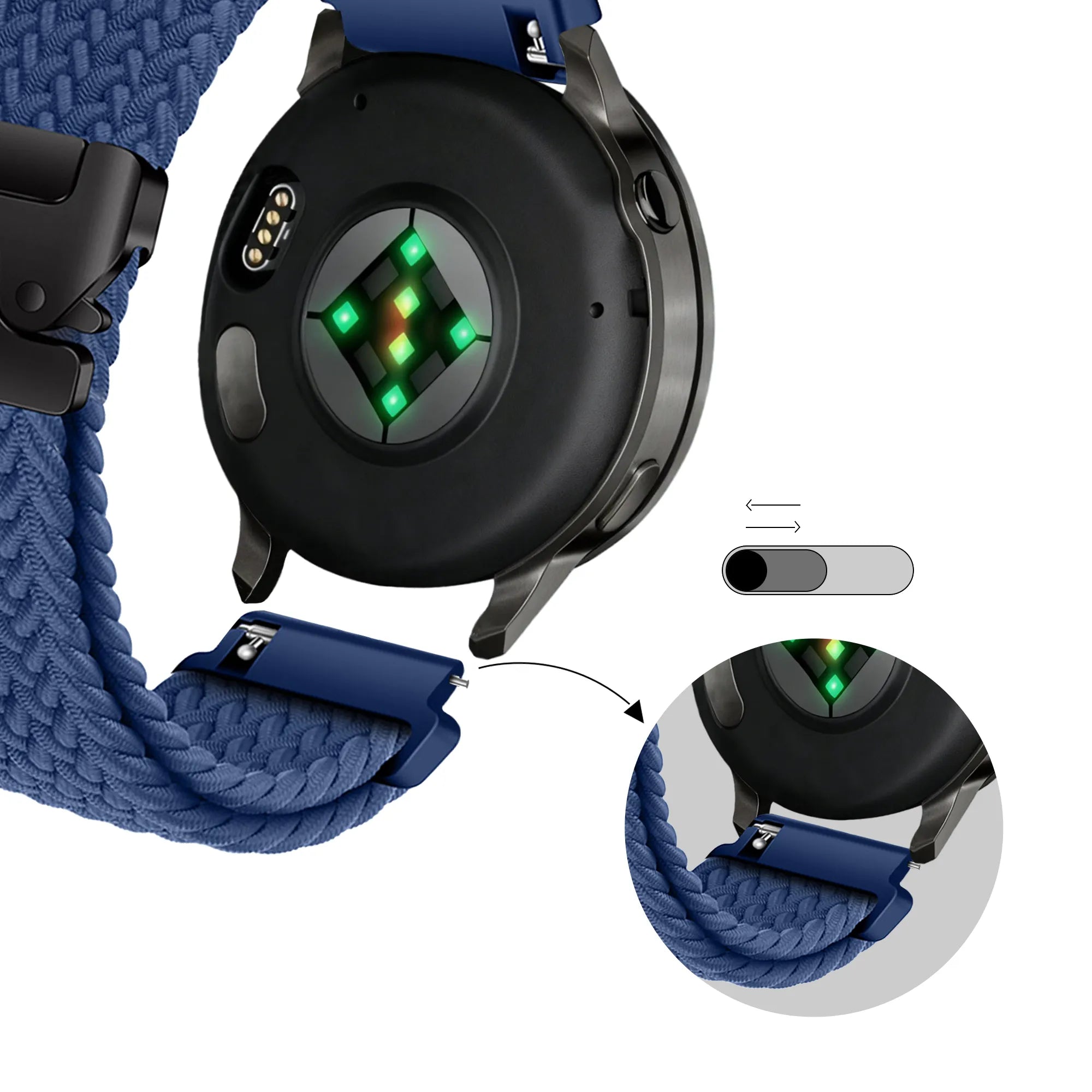 Bandz Garmin Vivomove 3s Geflochtenes Armband 'Parachute' (Blau)