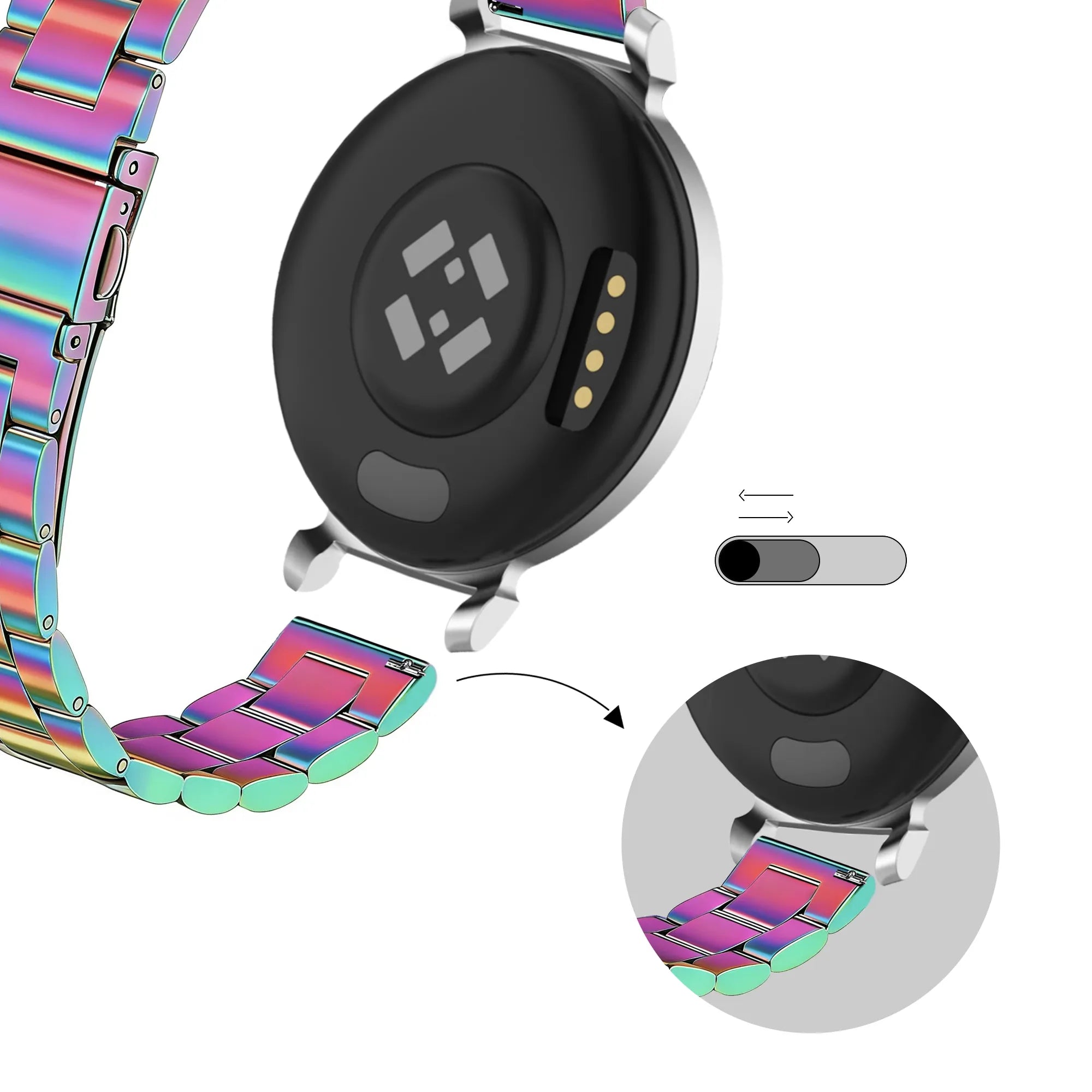 Bandz Zenwatch Lily Steel Strap 'Classic' (Rainbow)