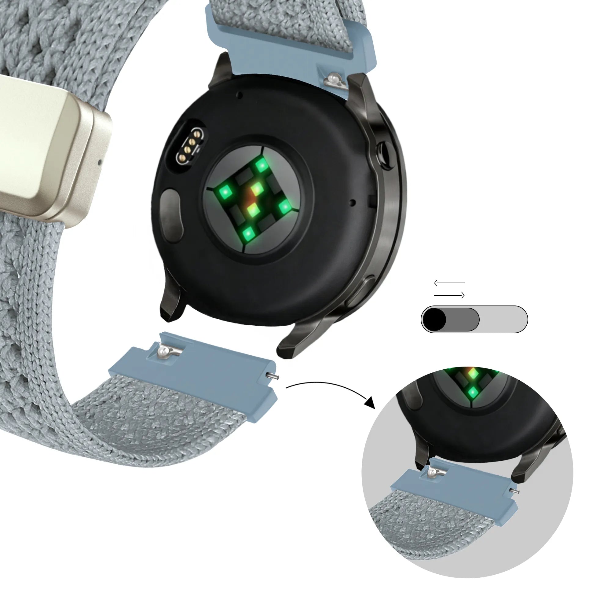 Bandz Huawei Watch GT 5 - 41mm Vintage Nylonarmband (Hellblau)