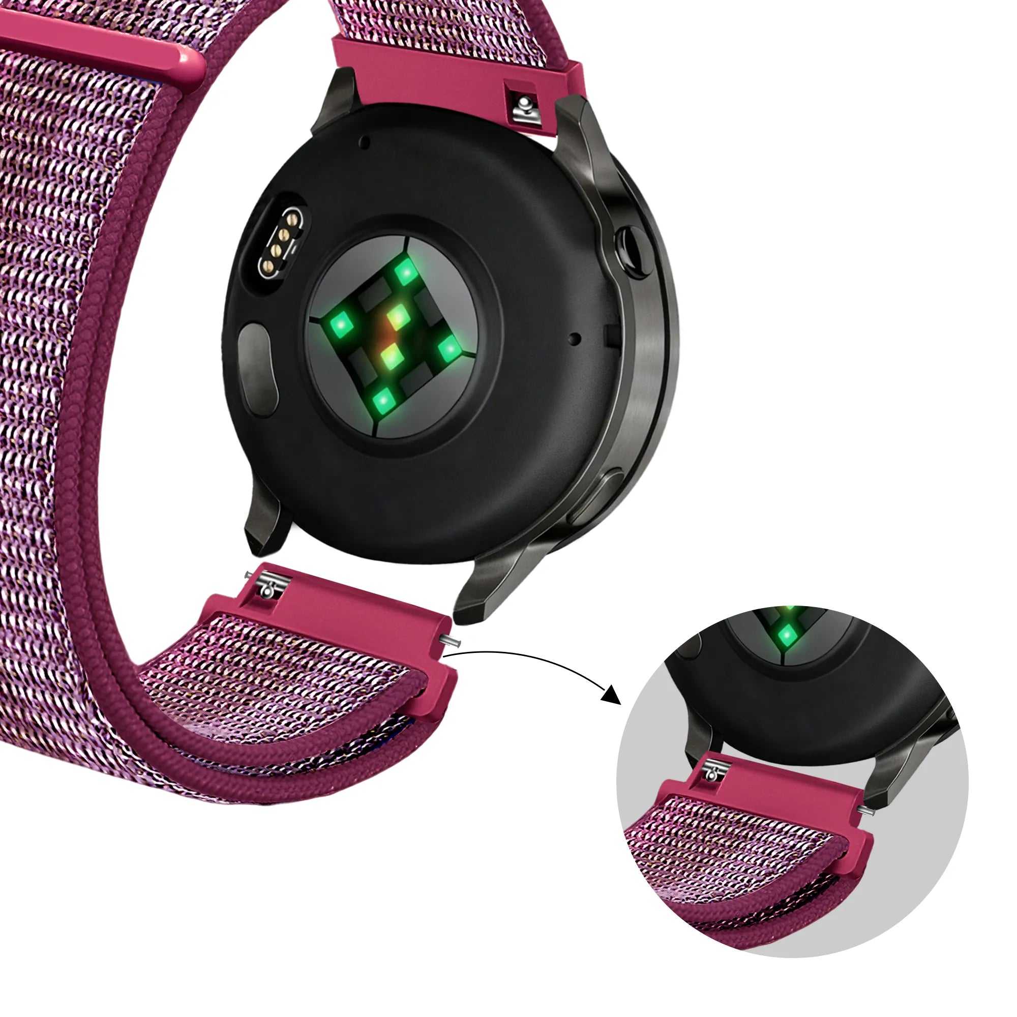 Bandz Garmin Venu 2s Nylon Loop Armband (Berry)