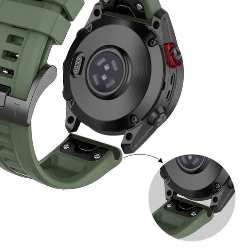 Bandz Garmin Fenix 8 - 43mm Silikonarmband 'Classic' (Grün)