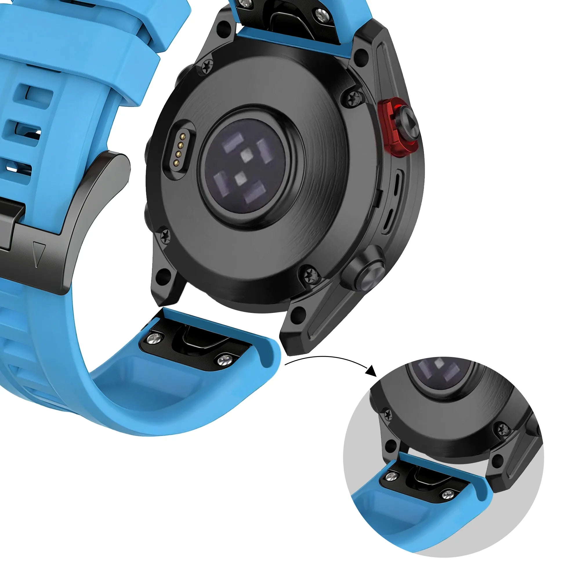Bandz Garmin Forerunner 970 Silikonarmband 'Classic' (Sky Blue)