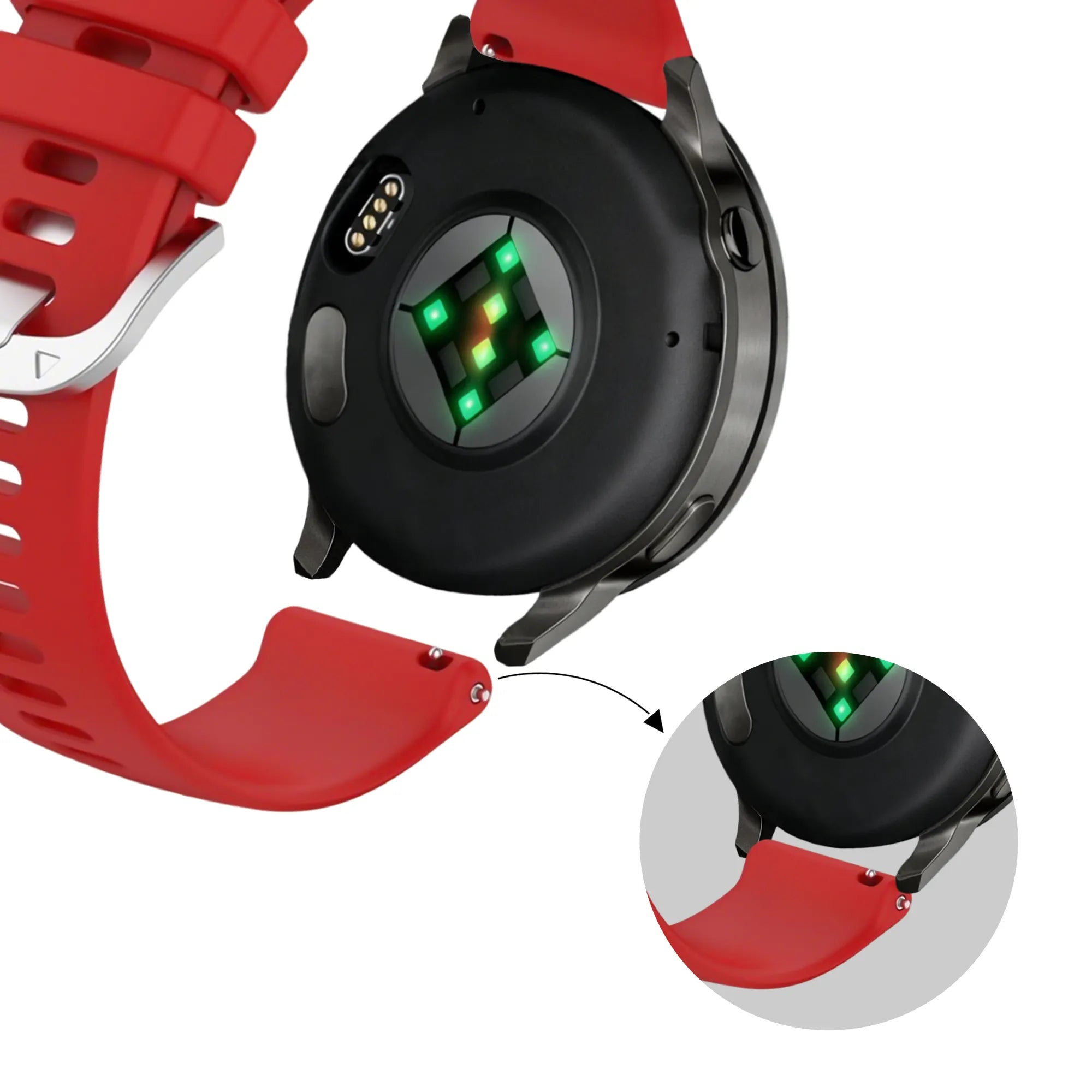 Bandz Garmin Vivomove 3s Silikonarmband 'Classic' (Rot)