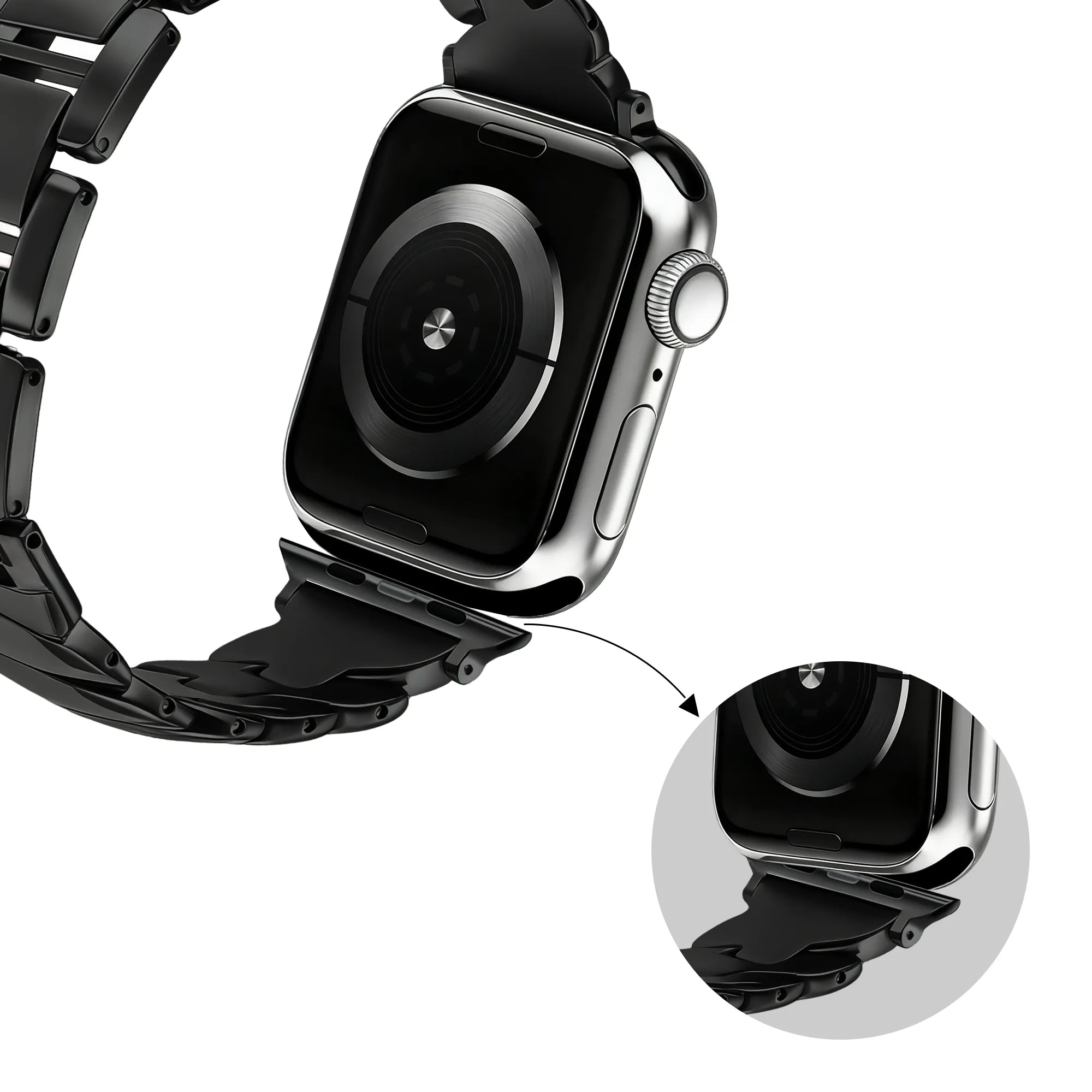 Bandz Apple Watch Premium Metallarmband 'Twisted' (Schwarz)