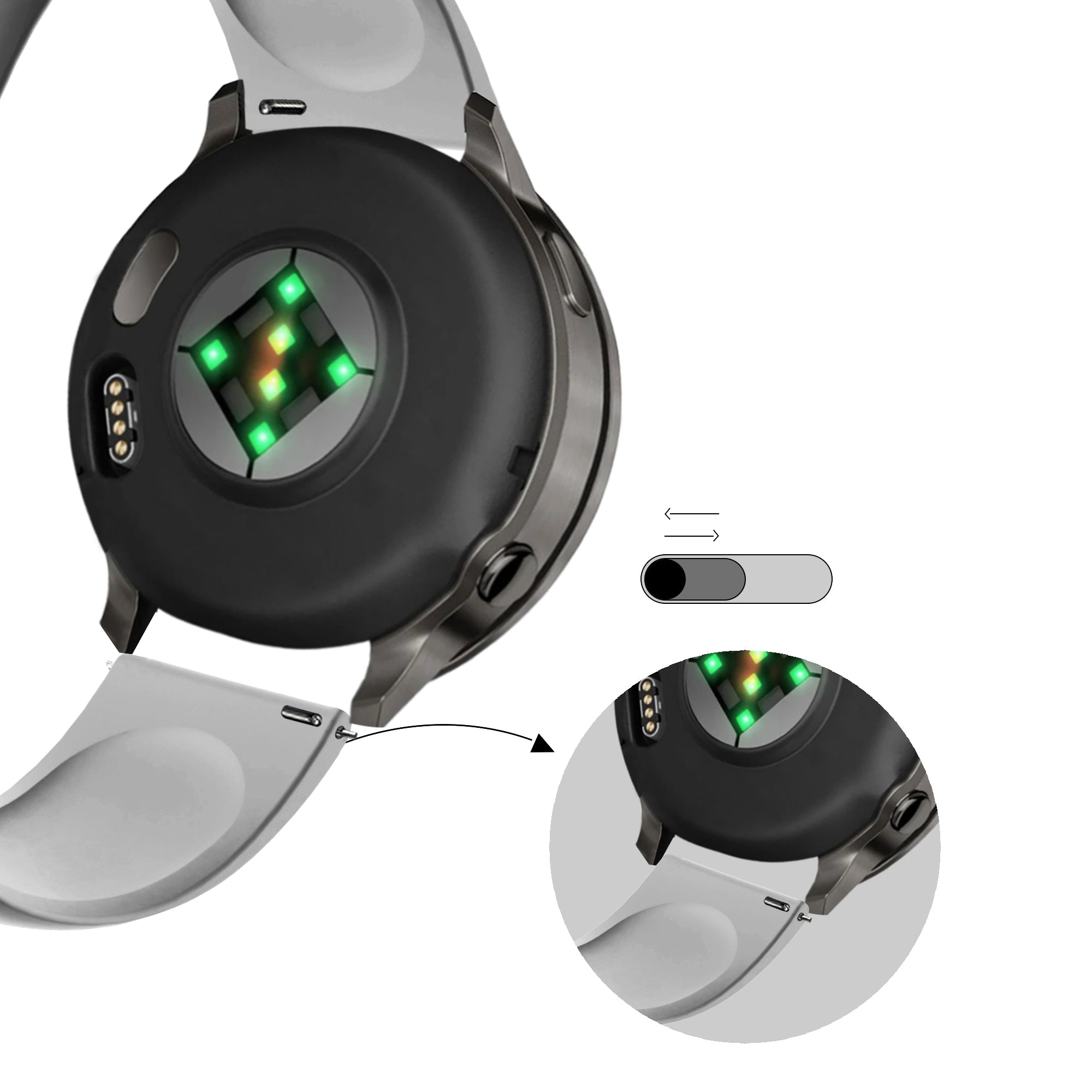 Bandz Garmin Forerunner 255 Sportarmband 'Deluxe' (Grau)