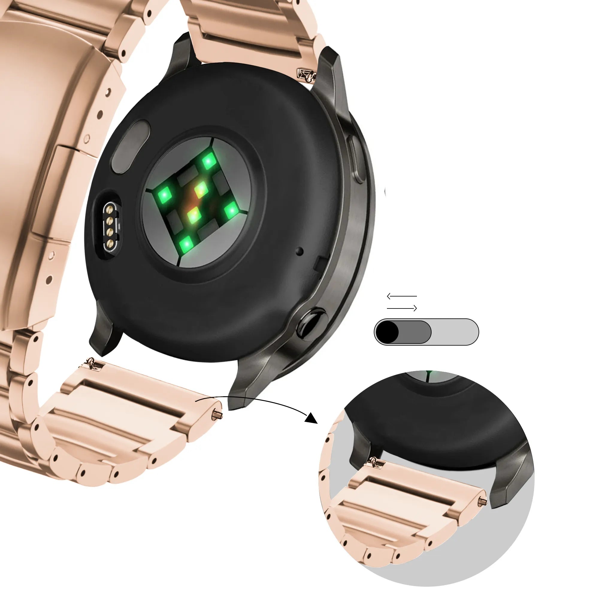 Bandz Garmin Approach S12 Titan-Gliederarmband (Roségold)