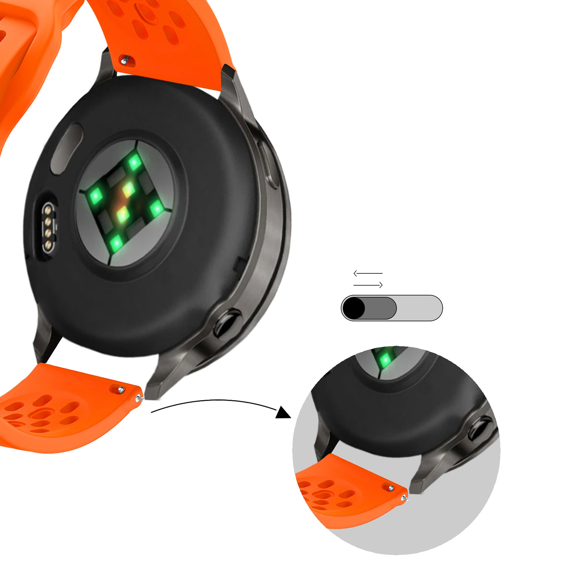 Bandz Garmin Forerunner 55 Silikonarmband 'Air' (Orange)