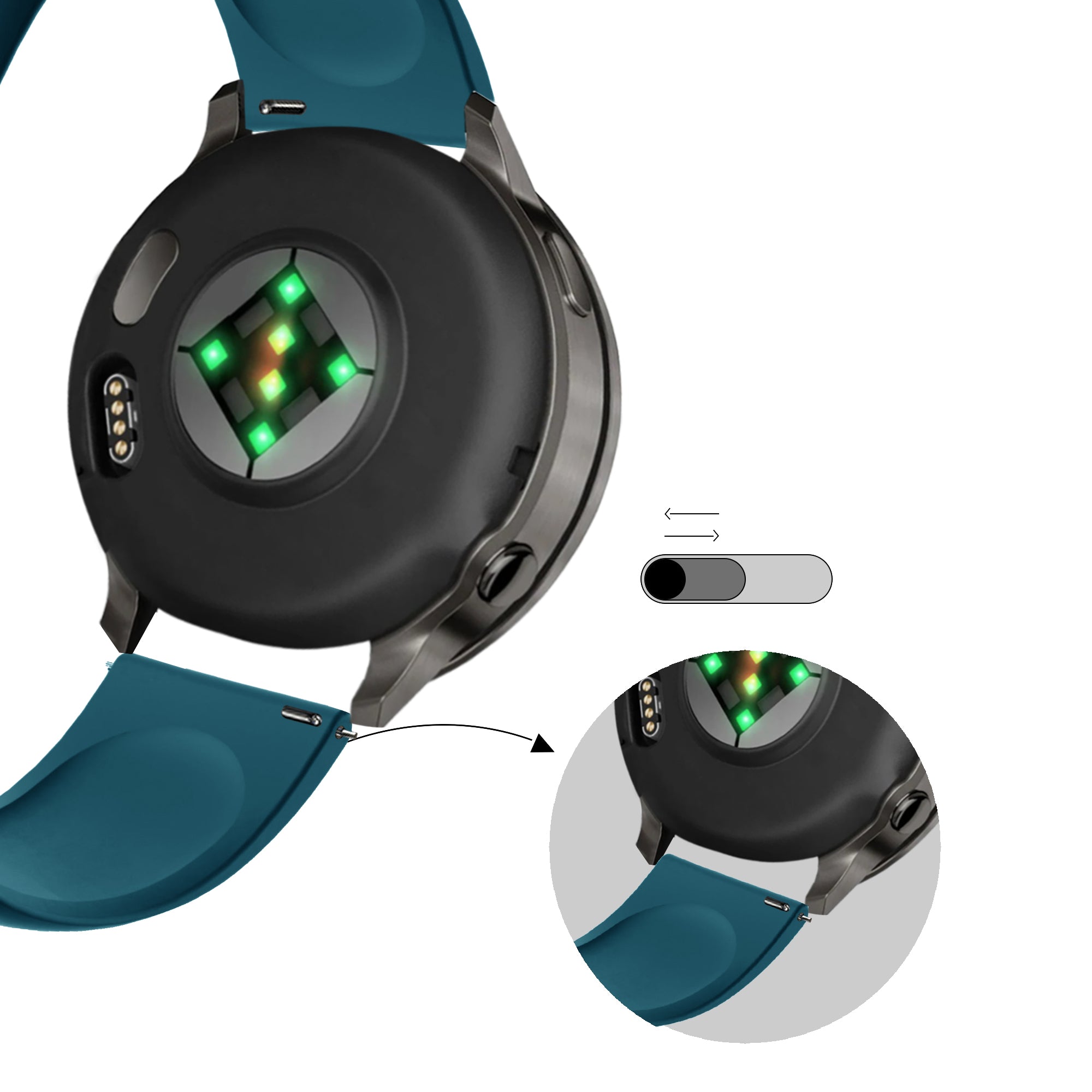 Bandz Garmin Venu 4 - 45mm Sportarmband 'Deluxe' (Steingrün)