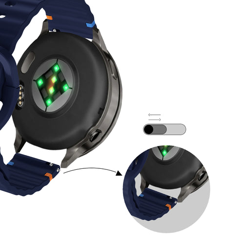 Bandz Garmin Forerunner 70 Silikonarmband 'Wave' (Dunkelblau)