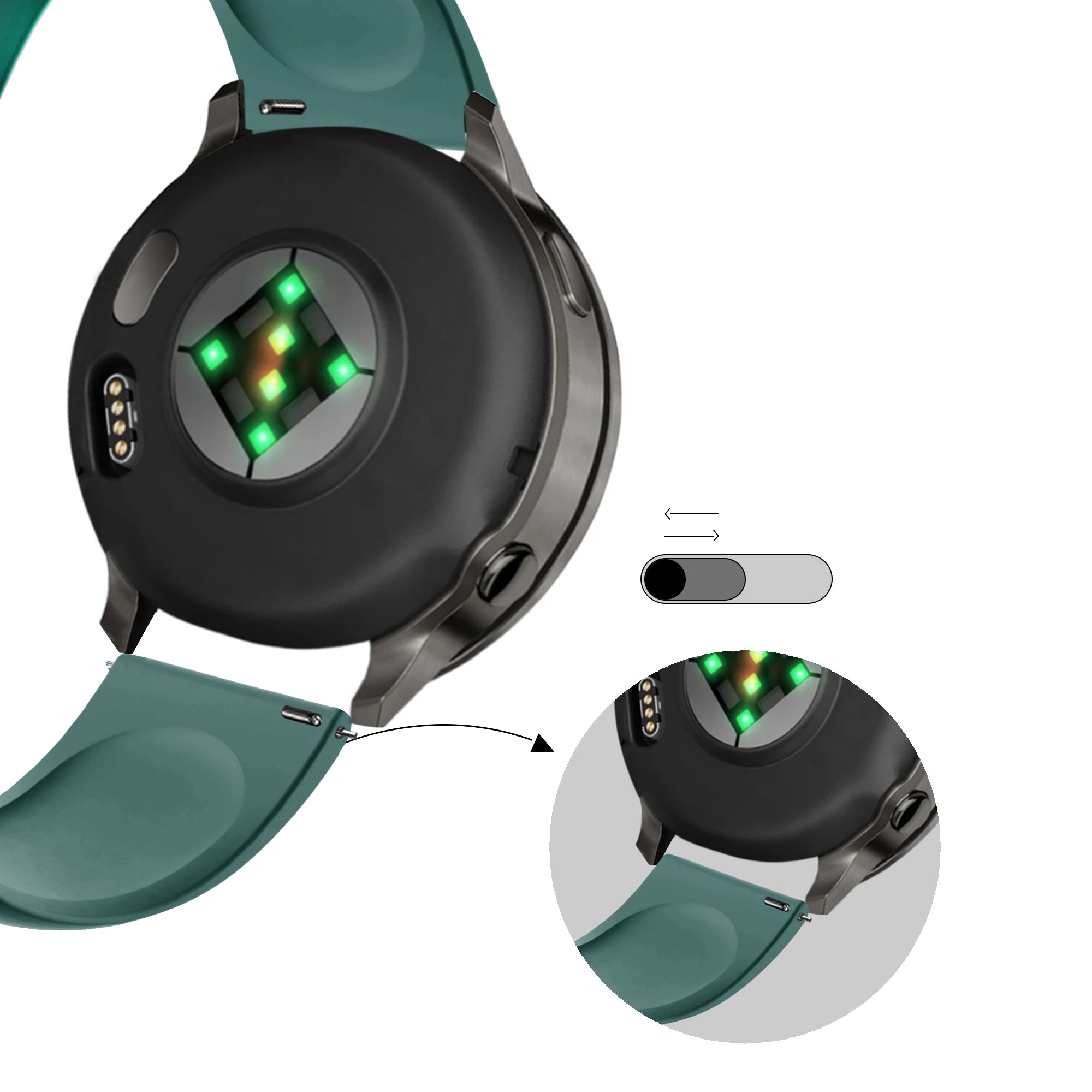 Bandz Garmin Approach S42 Sportarmband 'Deluxe' (Viridiangrün)