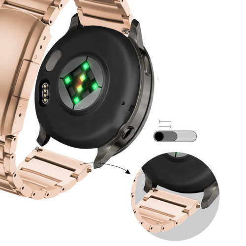 Bandz Garmin Forerunner 70 Titanium Link Strap (Rose Gold)