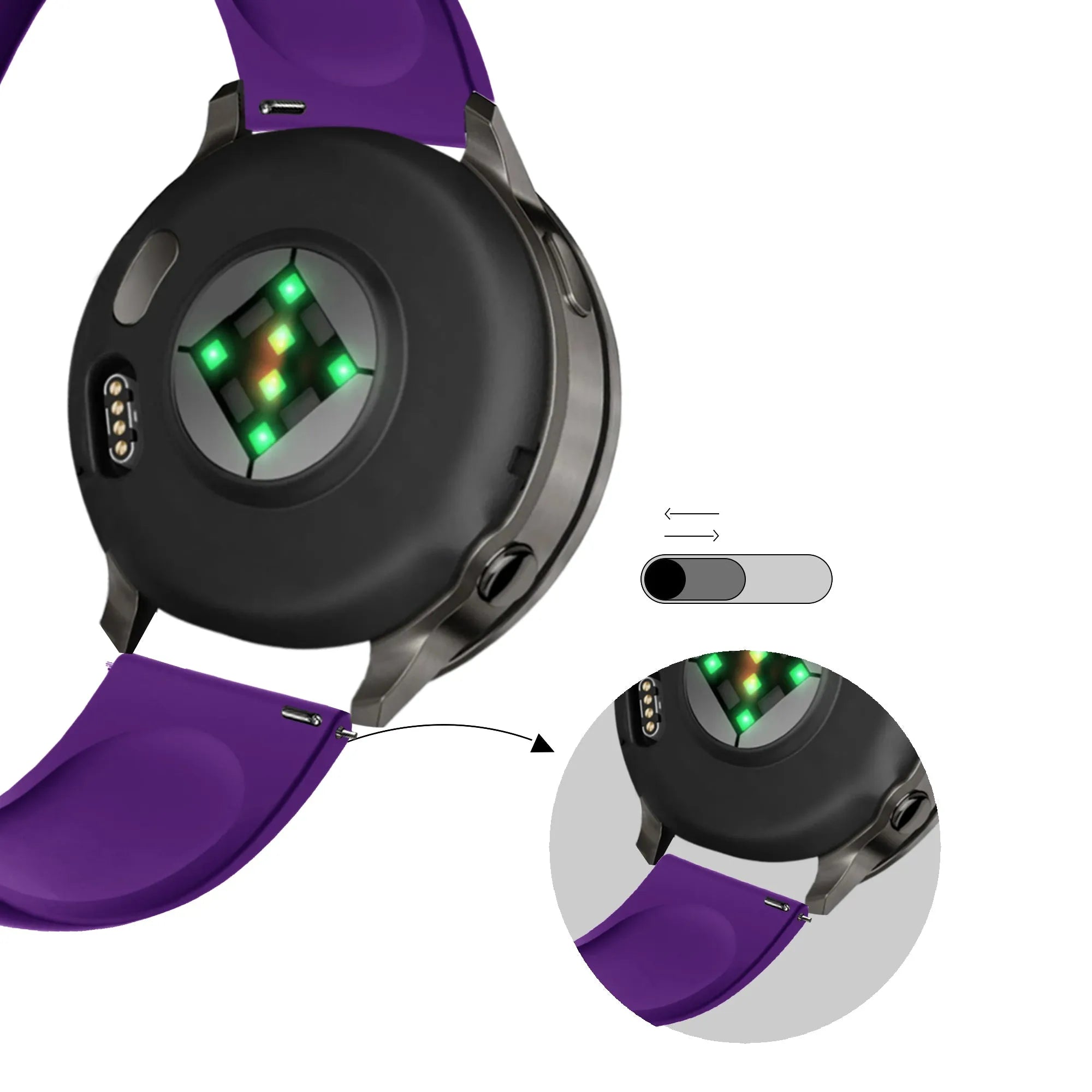 Bandz Garmin Forerunner 265s Sportarmband 'Deluxe' (Lila)