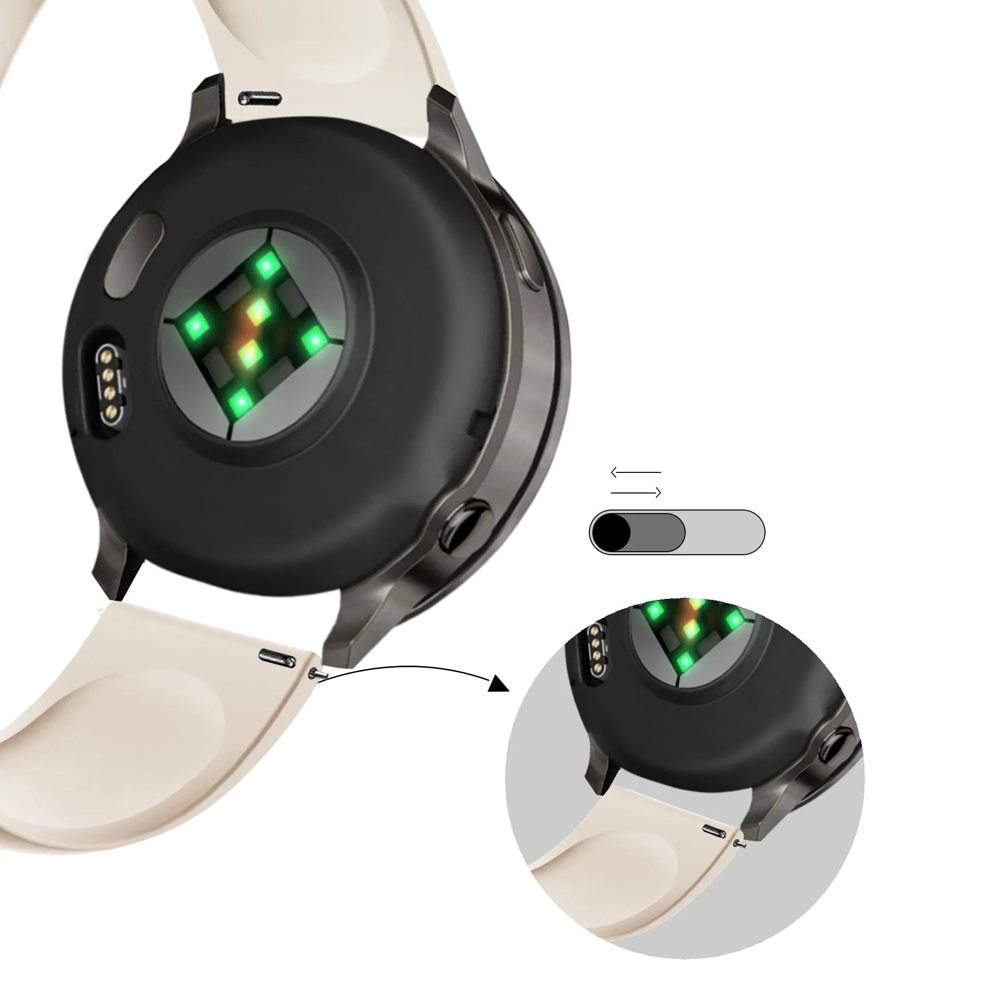 Bandz Garmin Forerunner 265s Sportarmband 'Deluxe' (Polarstern)