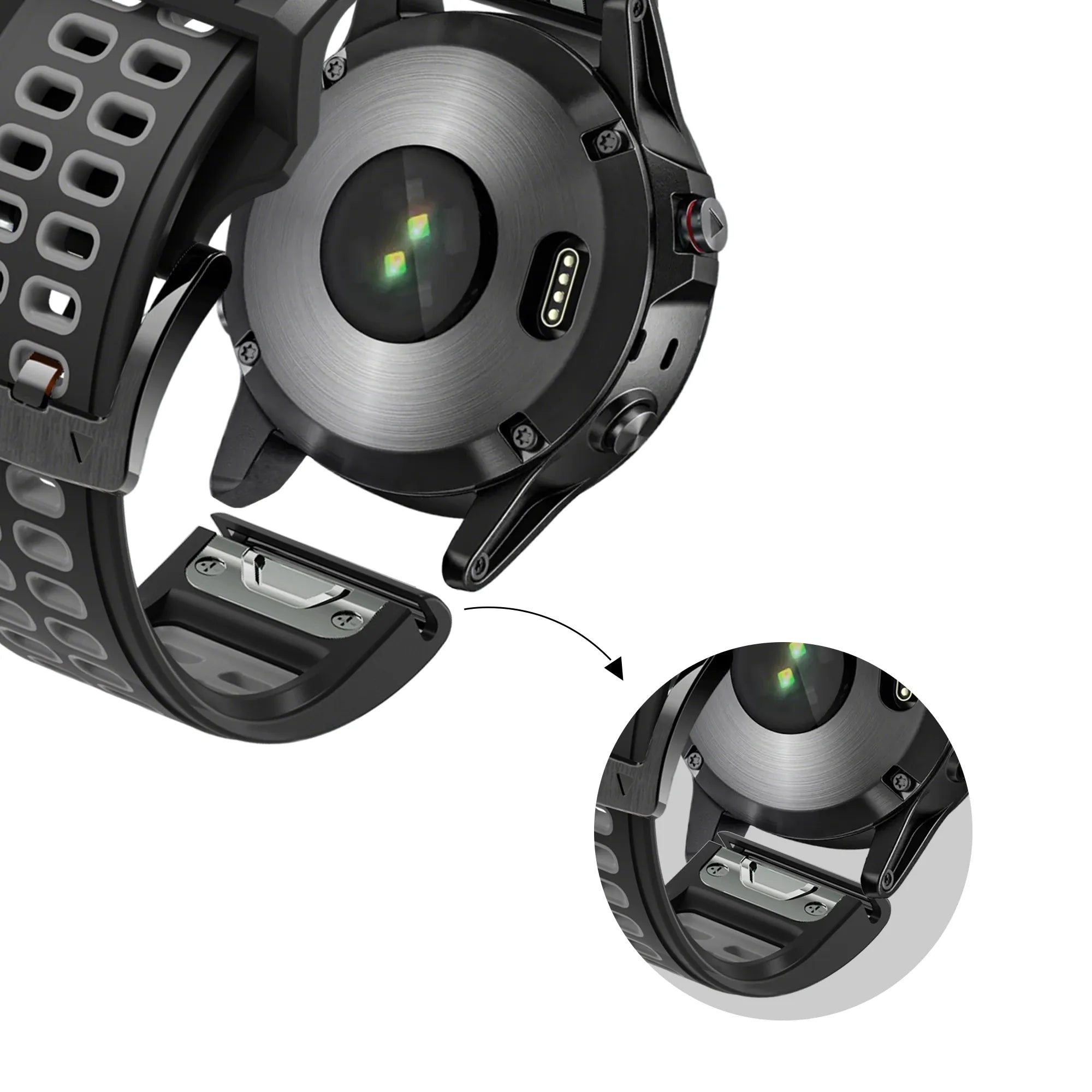 Bandz Garmin Tactix 7 Pro Schnalle Sportarmband (Schwarz/Grau)