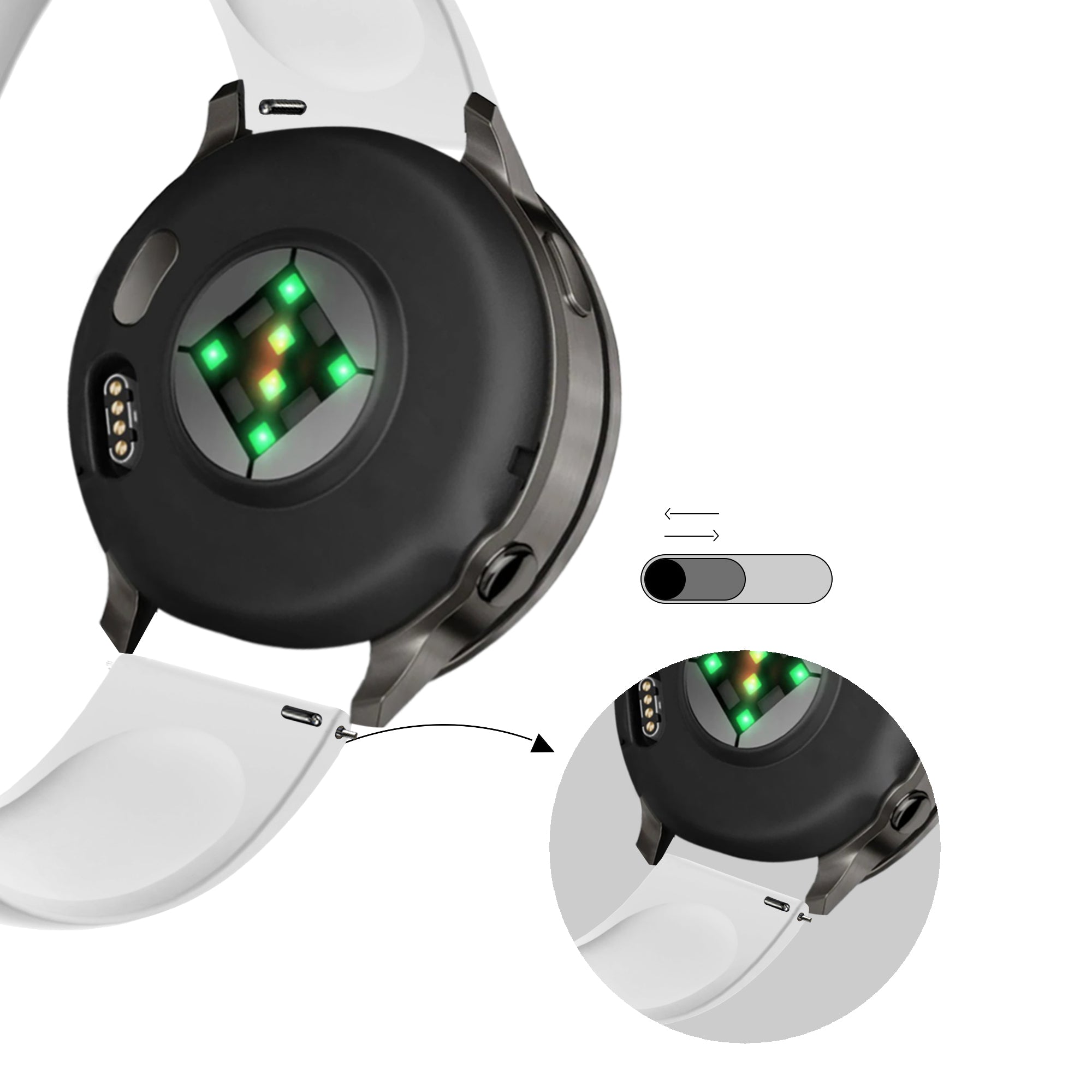Bandz Garmin Forerunner 55 Sportarmband 'Deluxe' (Weiß)