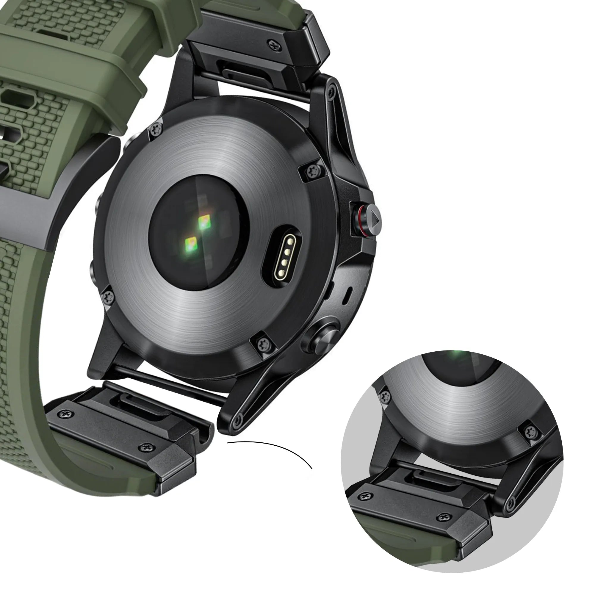Bandz Garmin Fenix 8 - 47mm Silikonarmband 'Explorer' (Grün)