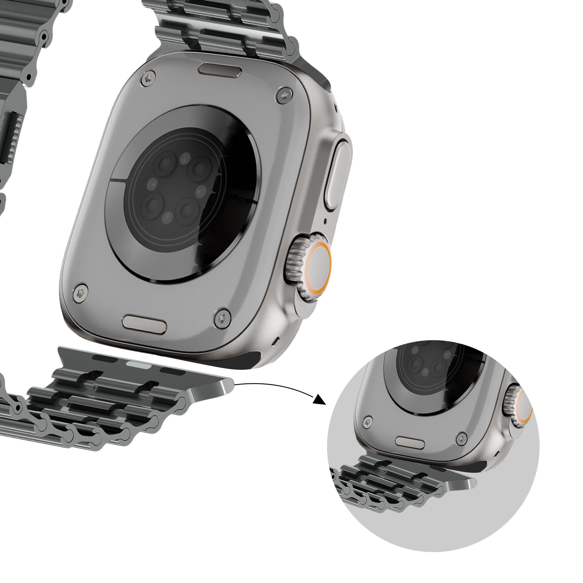 Bandz Apple Watch Ultra Premium Stahlarmband 'Ocean' (Titan)