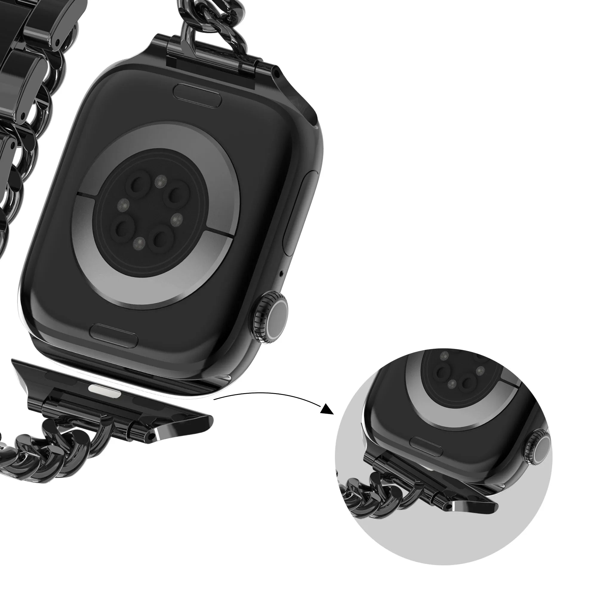 Bandz Apple Watch Stahlarmband 'Double Tour' (Schwarz)