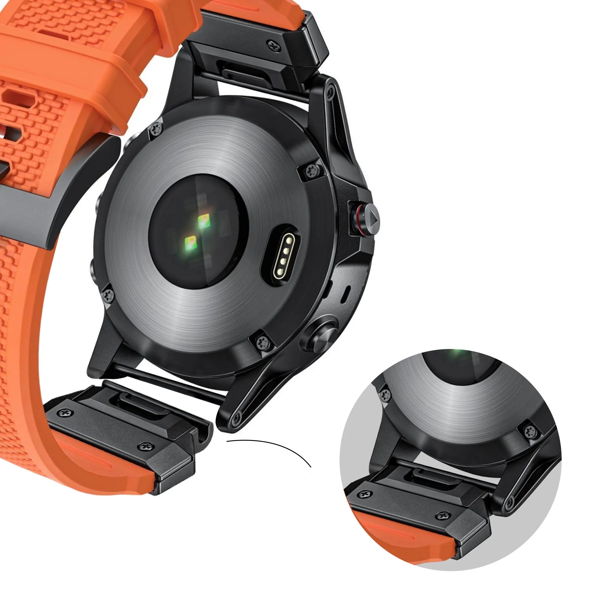 Bandz Garmin Fenix 8 - 47mm Silikonarmband 'Explorer' (Orange)