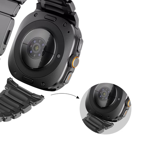 Bandz Samsung Galaxy Watch Ultra 2 Titanarmband 'Hybrid' (Schwarz)